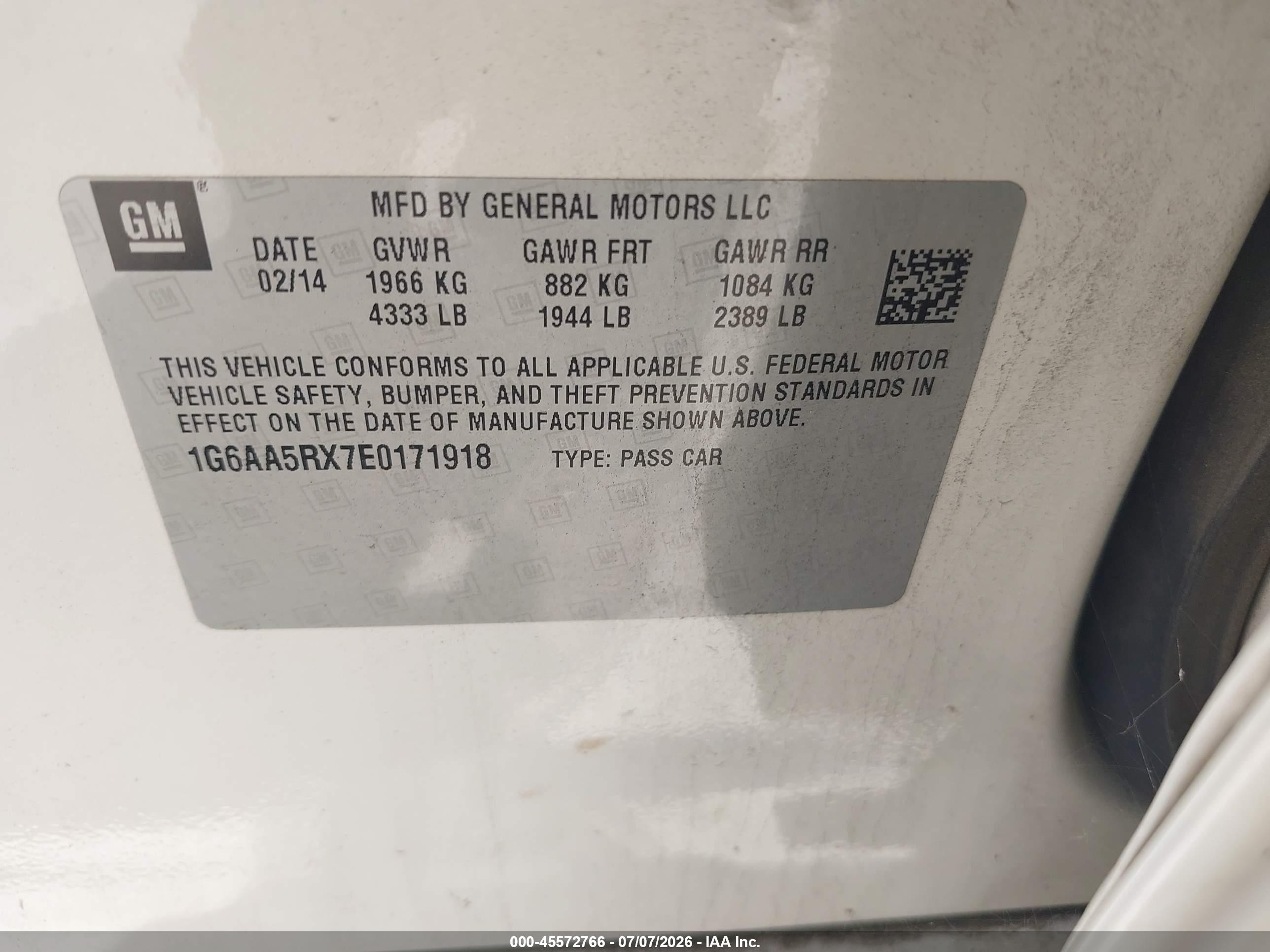 2014 Cadillac Ats Standard White vin: 1G6AA5RX7E0171918