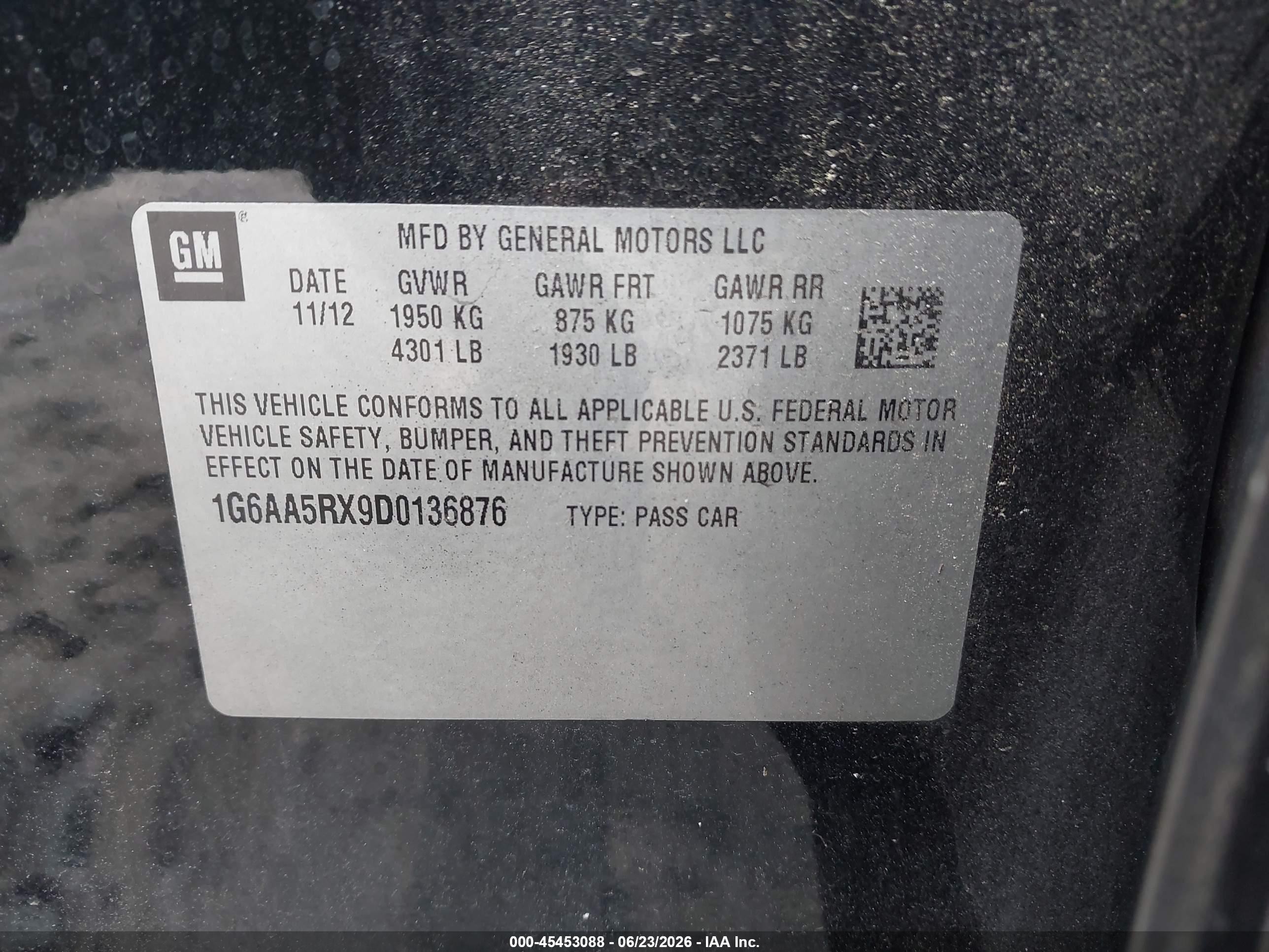 2013 Cadillac Ats Standard Black vin: 1G6AA5RX9D0136876