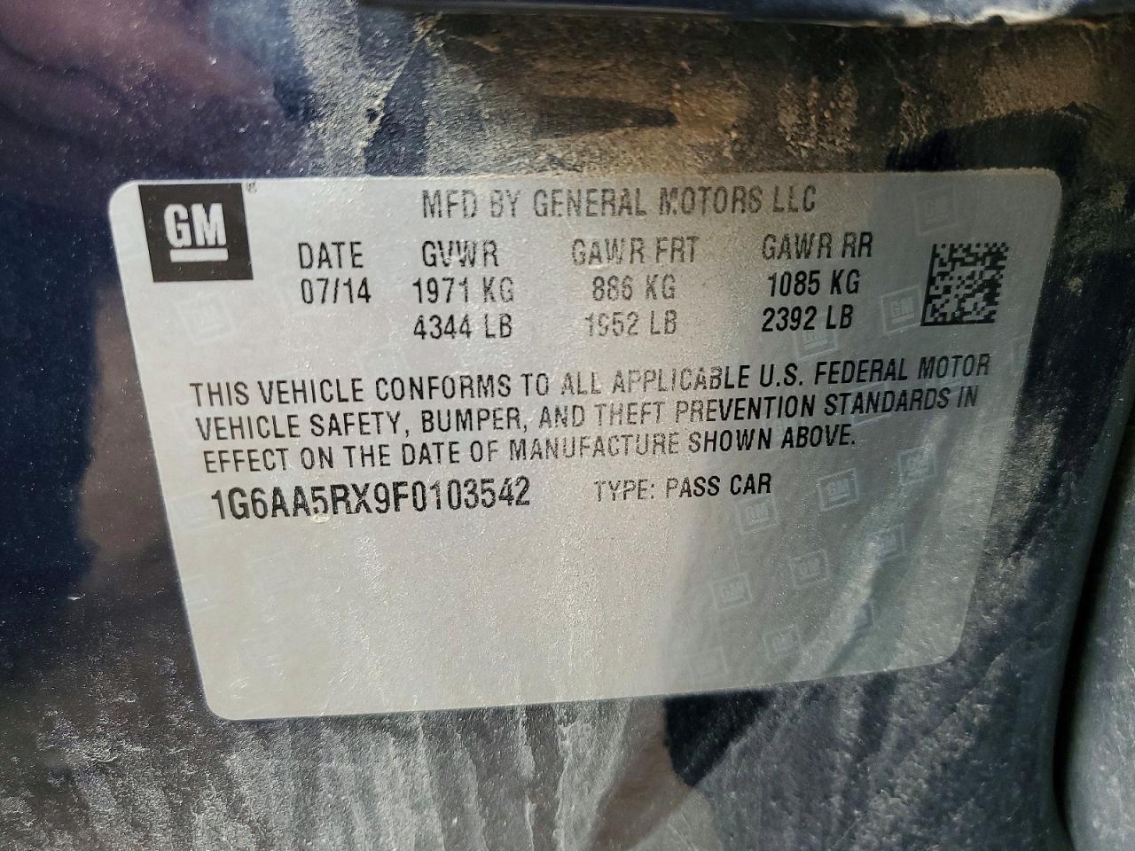 2015 Cadillac Ats Blue vin: 1G6AA5RX9F0103542