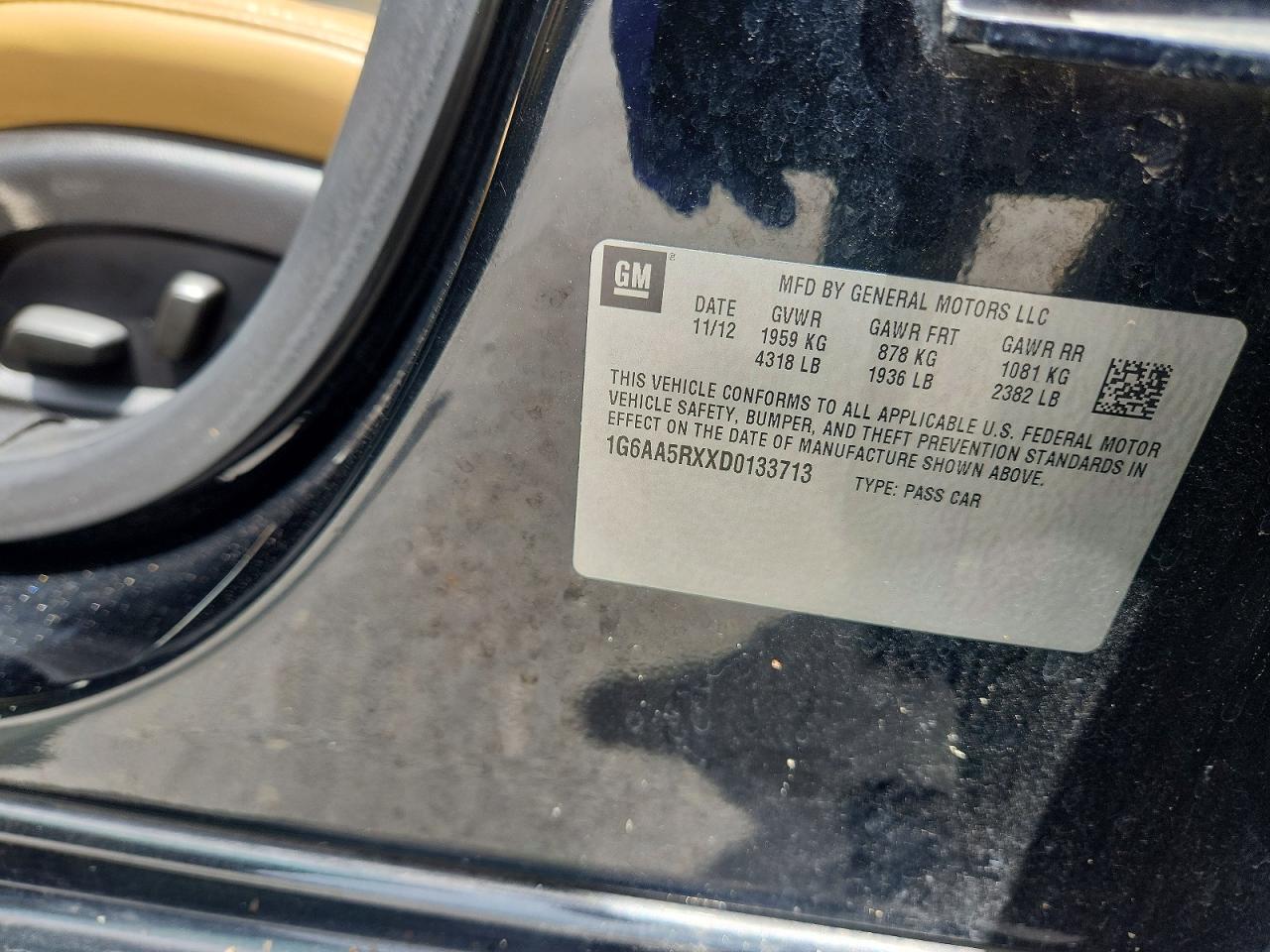 2013 Cadillac Ats Черный vin: 1G6AA5RXXD0133713