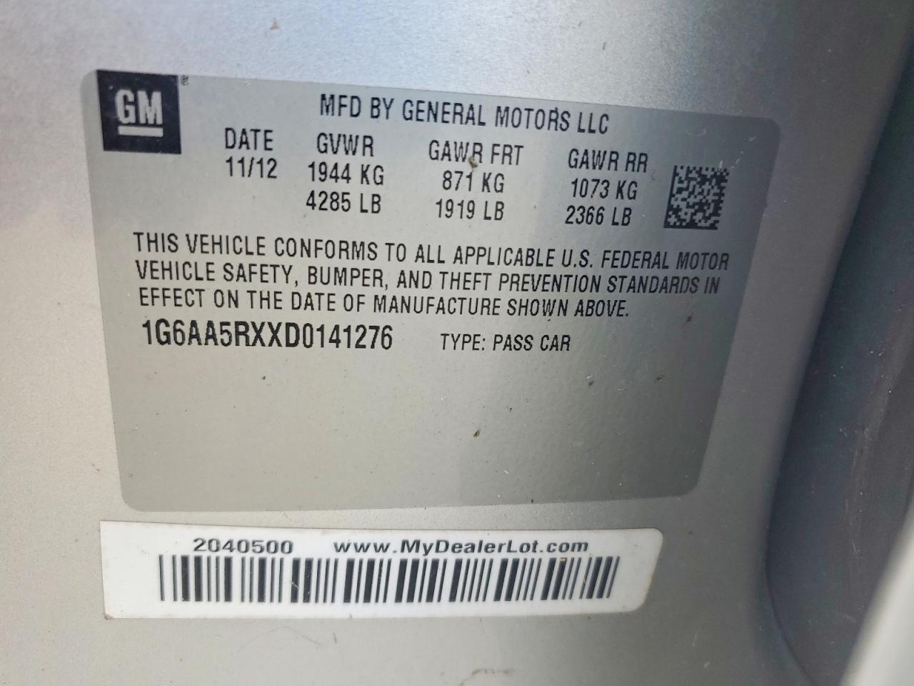 2013 Cadillac Ats Silver vin: 1G6AA5RXXD0141276