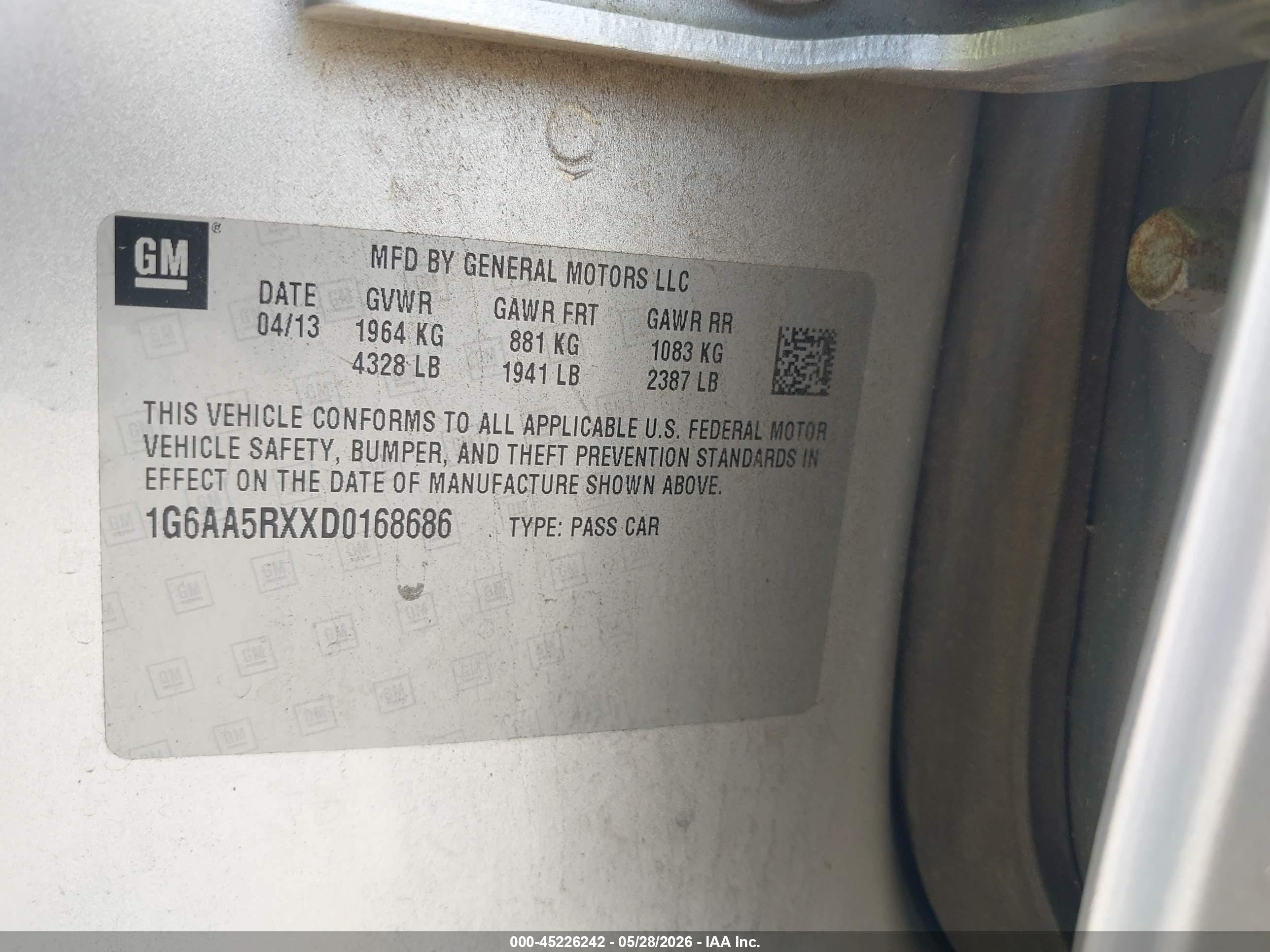 2013 Cadillac Ats Standard Белый vin: 1G6AA5RXXD0168686