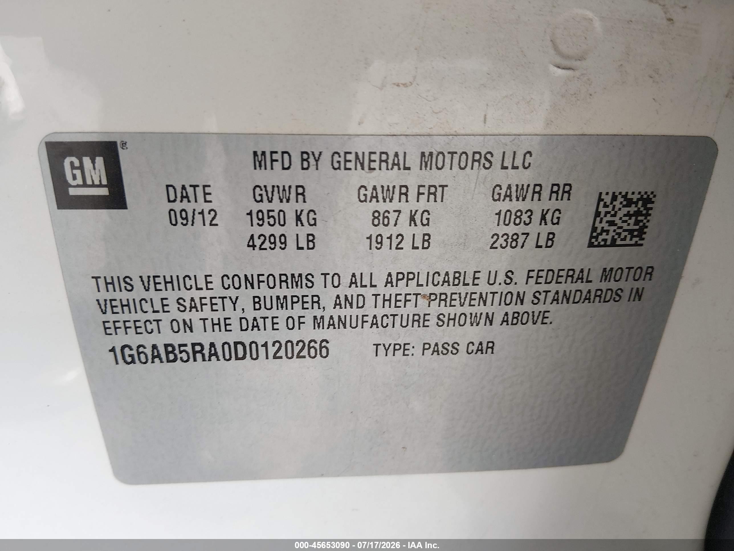 2013 Cadillac Ats Luxury White vin: 1G6AB5RA0D0120266