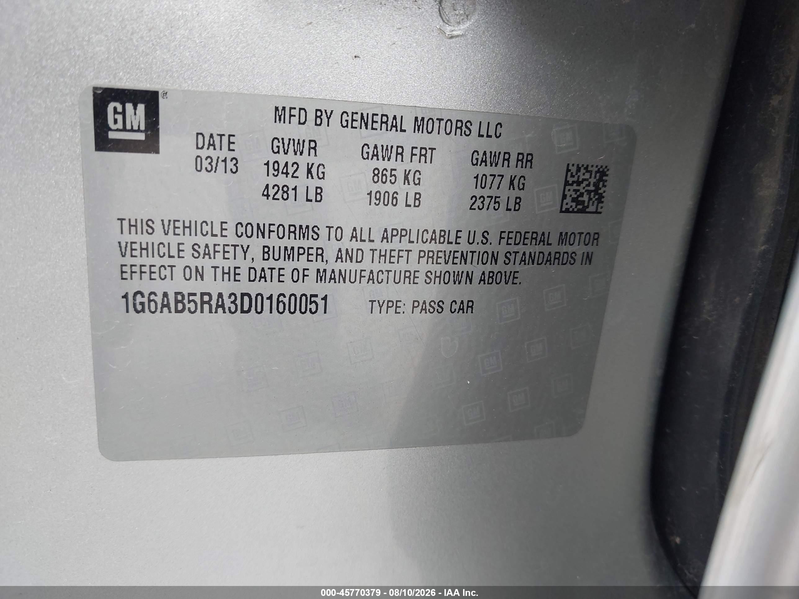 2013 Cadillac Ats Luxury Silver vin: 1G6AB5RA3D0160051
