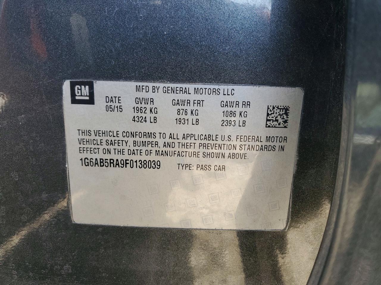 2015 Cadillac Ats Luxury Gray vin: 1G6AB5RA9F0138039
