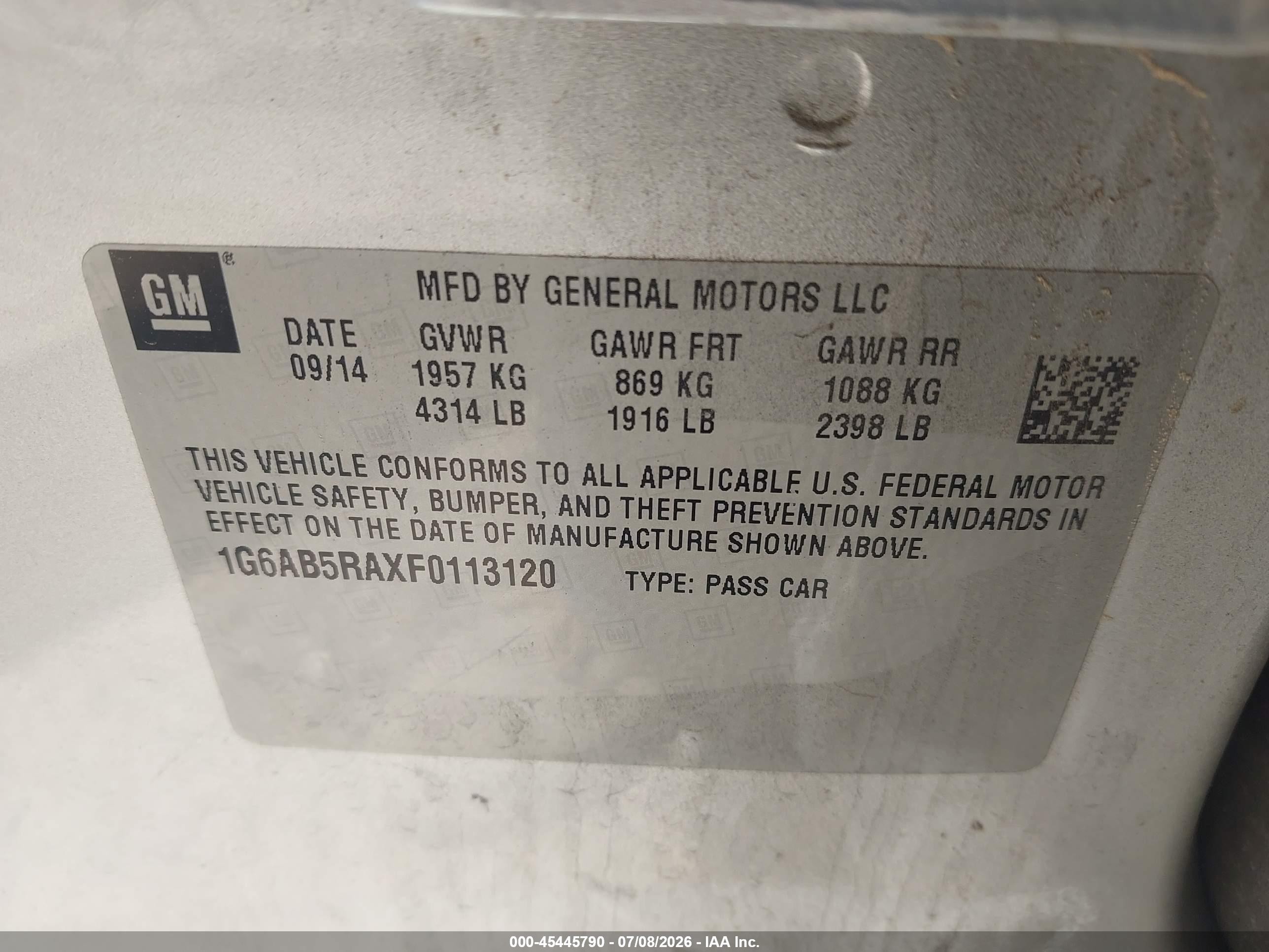 2015 Cadillac Ats Luxury Silver vin: 1G6AB5RAXF0113120