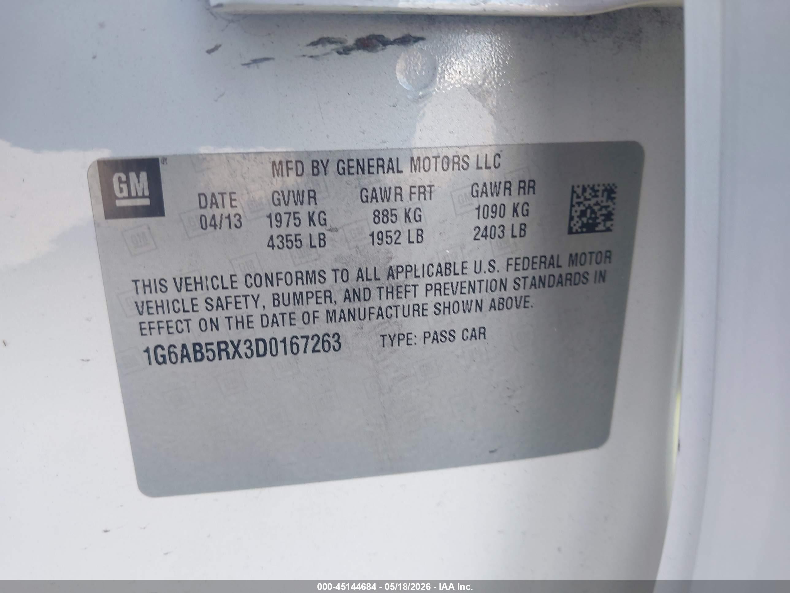 2013 Cadillac Ats Luxury Белый vin: 1G6AB5RX3D0167263