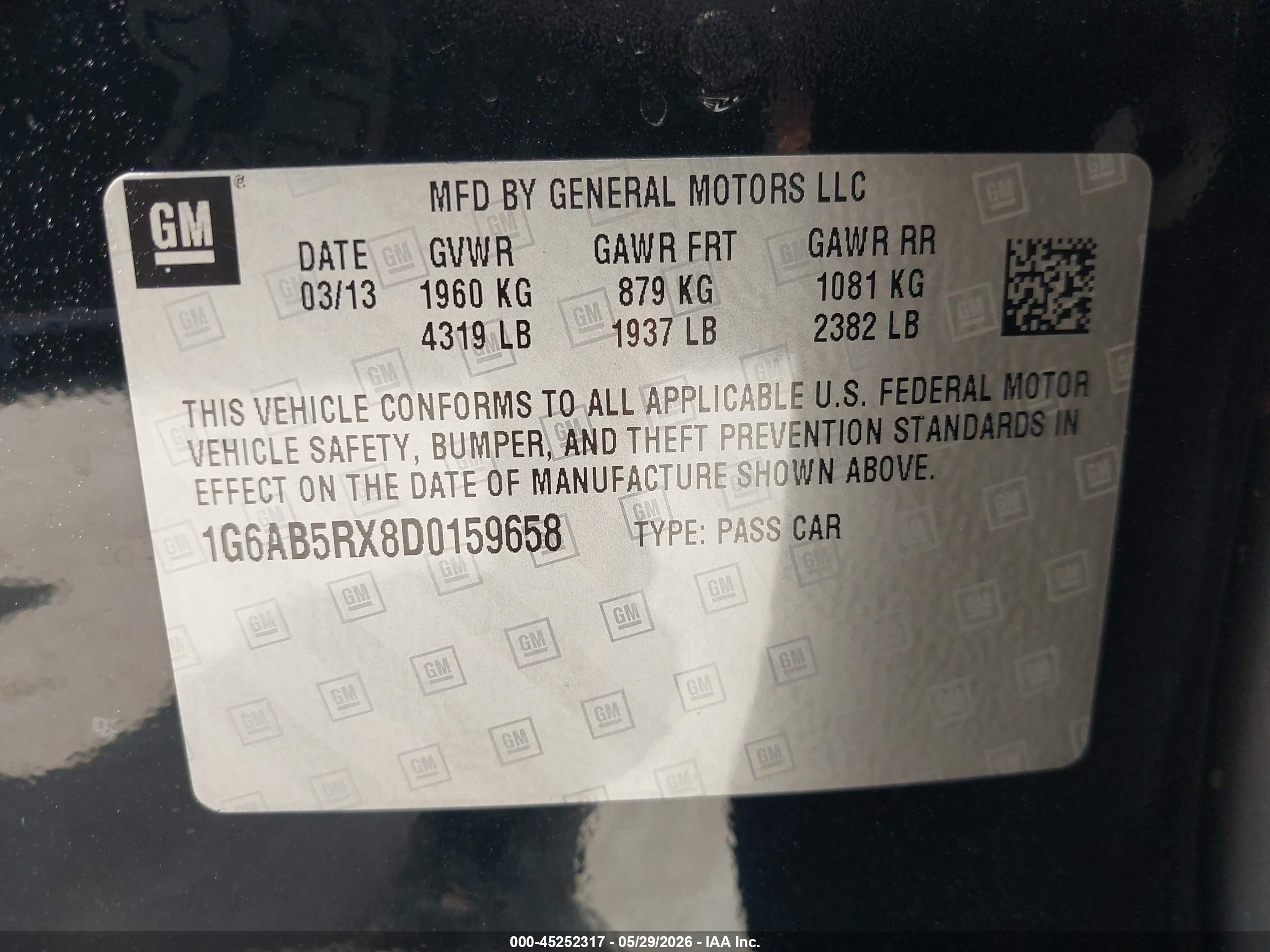 2013 Cadillac Ats Luxury Black vin: 1G6AB5RX8D0159658