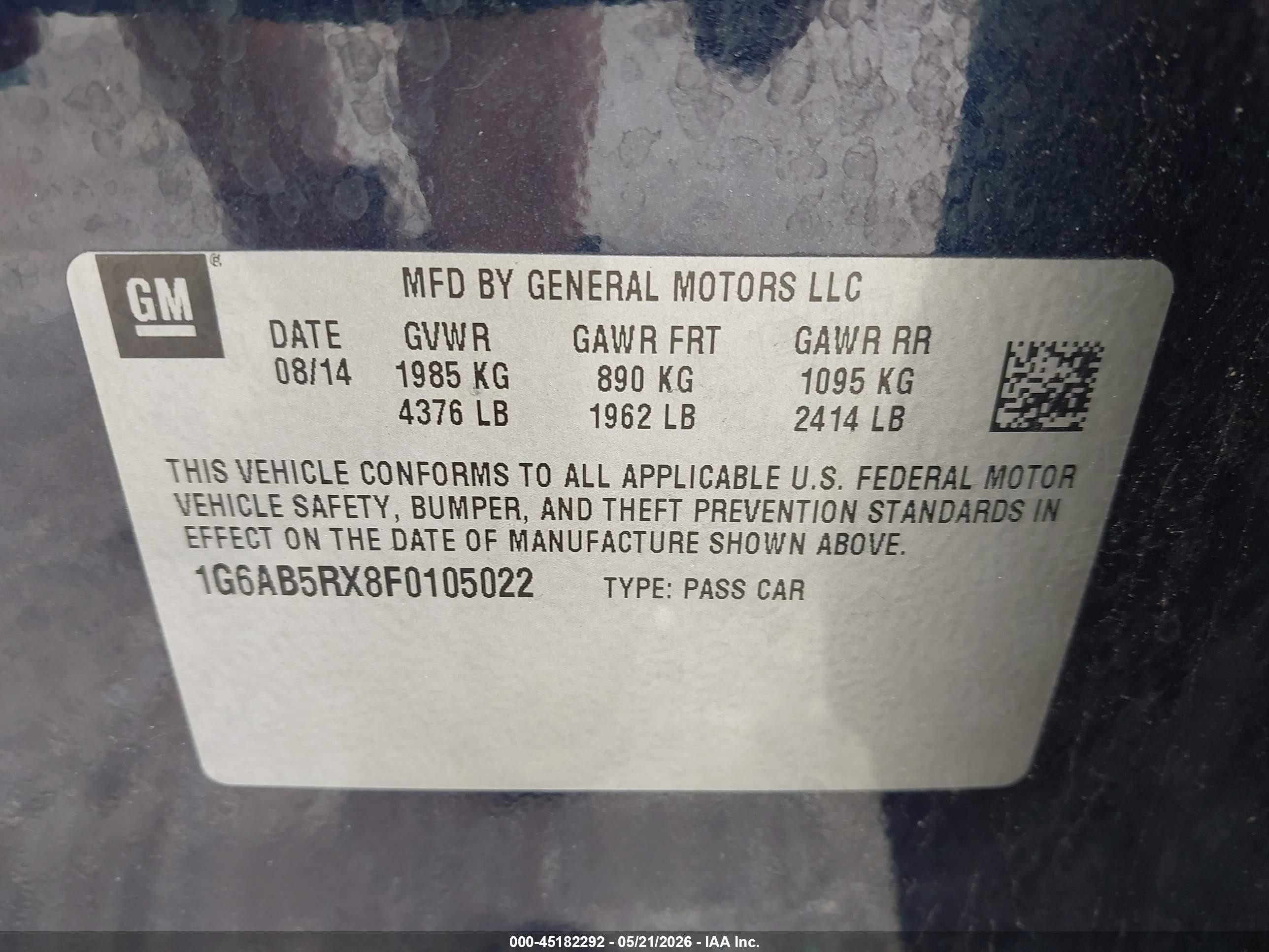2015 Cadillac Ats Luxury Black vin: 1G6AB5RX8F0105022