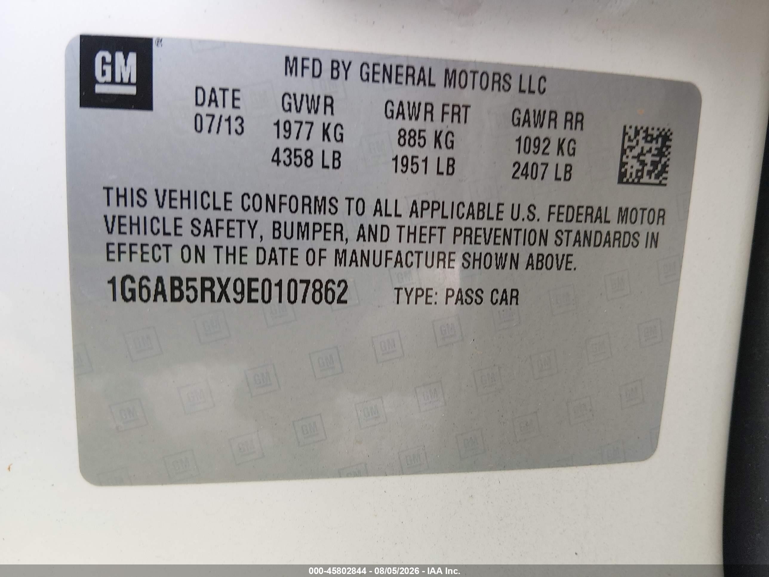 2014 Cadillac Ats Luxury White vin: 1G6AB5RX9E0107862