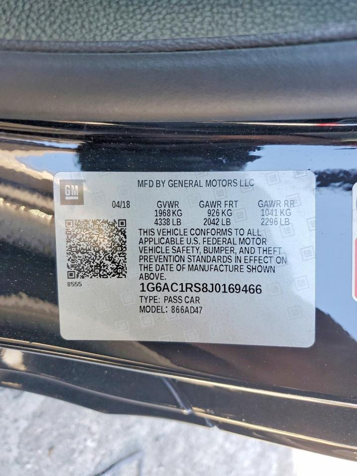 2018 Cadillac Ats Premium Luxury Black vin: 1G6AC1RS8J0169466