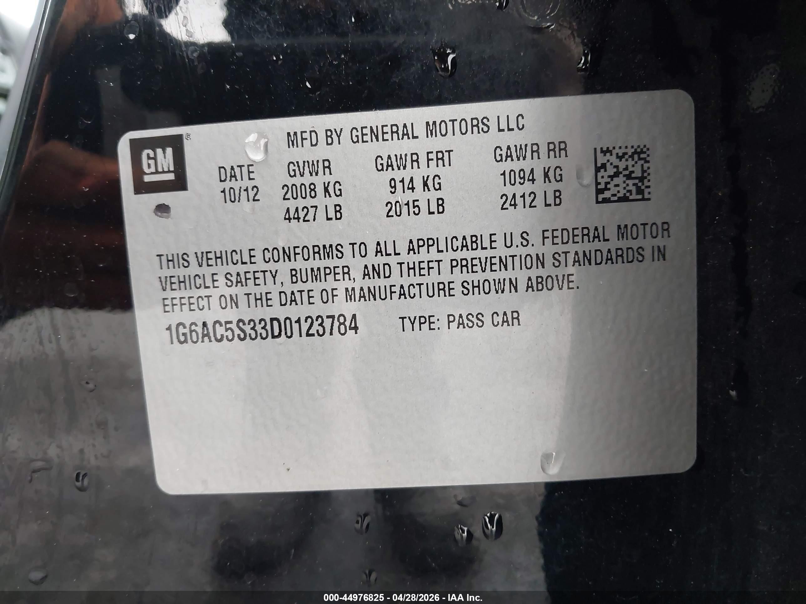 2013 Cadillac Ats Performance Black vin: 1G6AC5S33D0123784