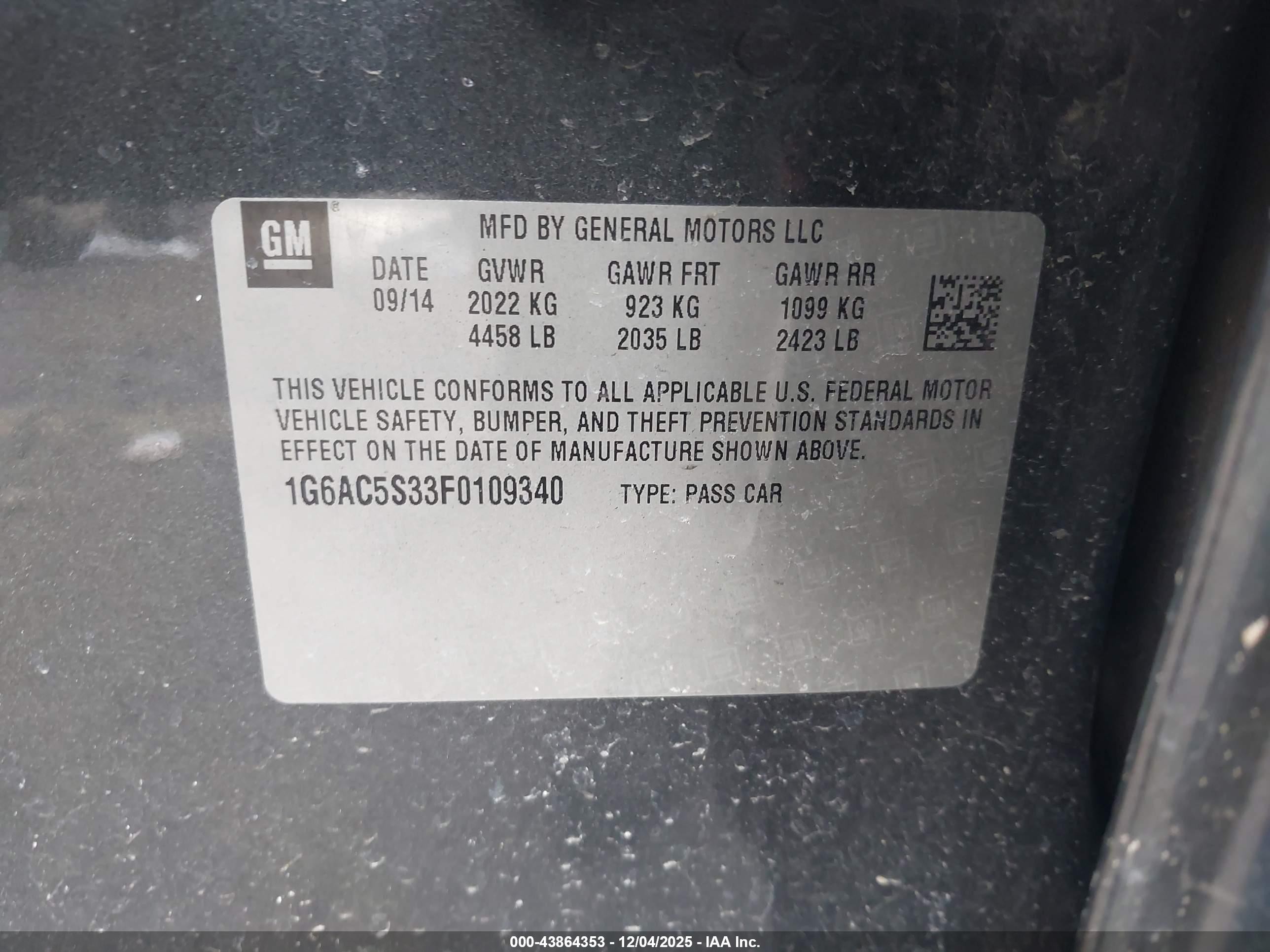 2015 Cadillac Ats Performance Серый vin: 1G6AC5S33F0109340