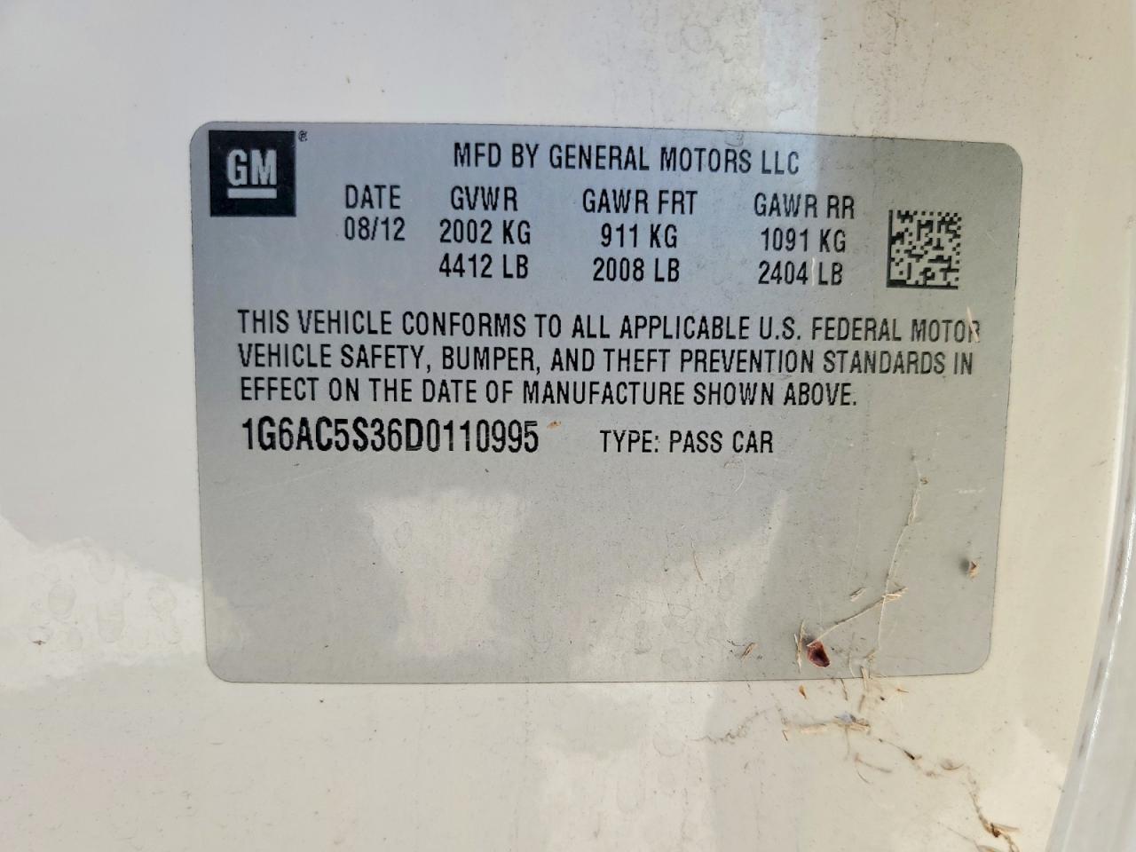 2013 Cadillac Ats Performance White vin: 1G6AC5S36D0110995