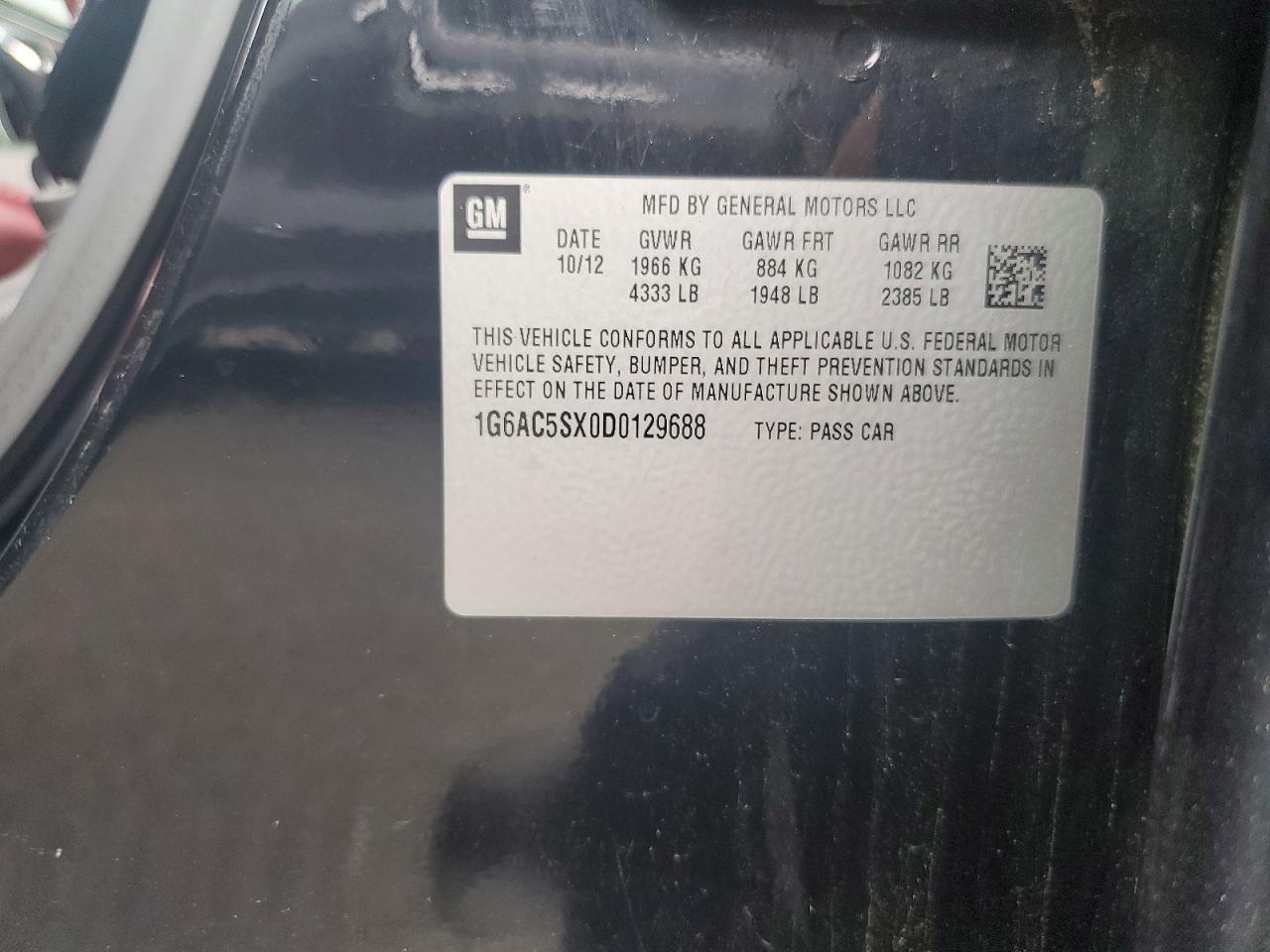 2013 Cadillac Ats Performance Black vin: 1G6AC5SX0D0129688