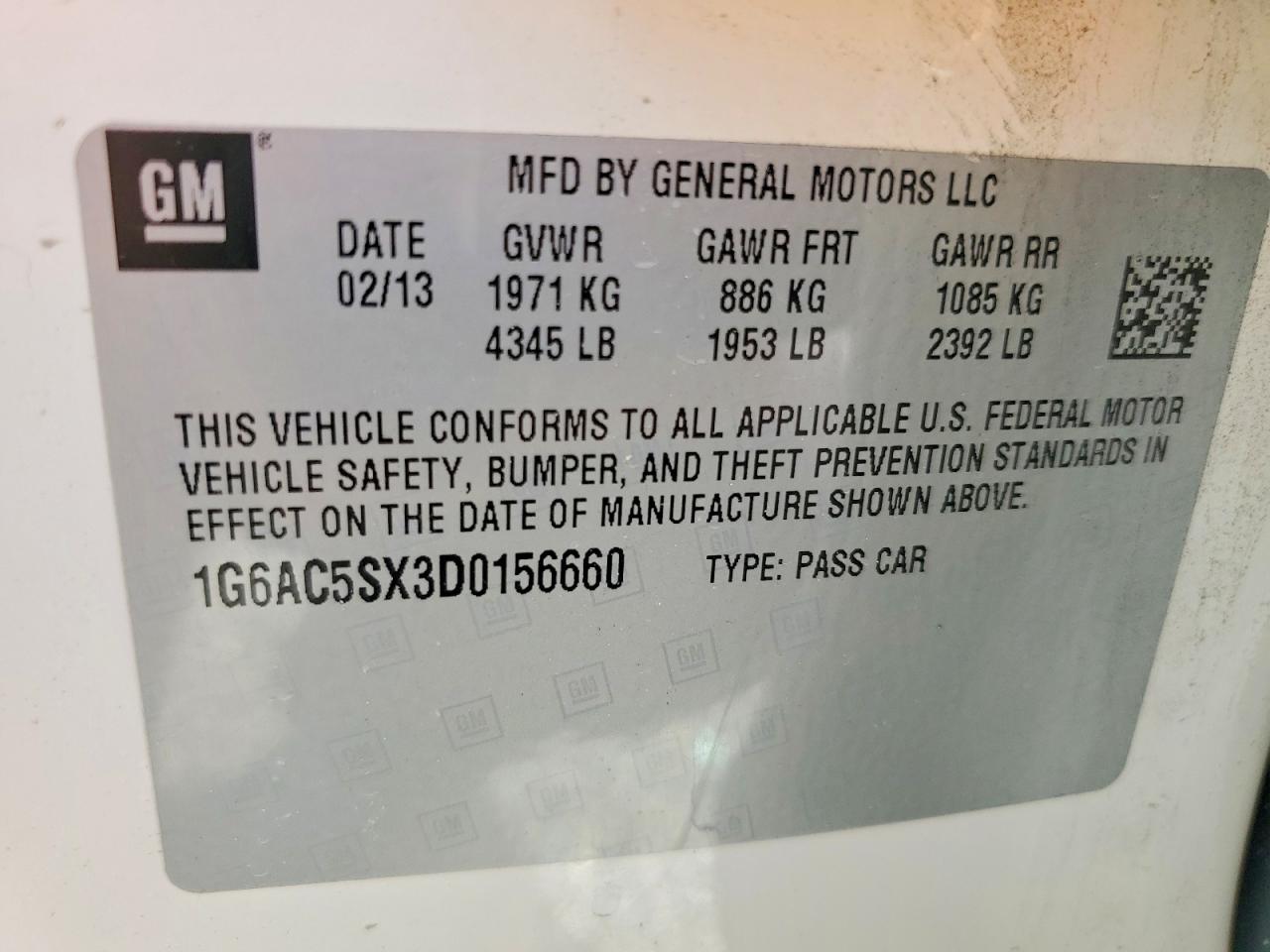 2013 Cadillac Ats Performance White vin: 1G6AC5SX3D0156660