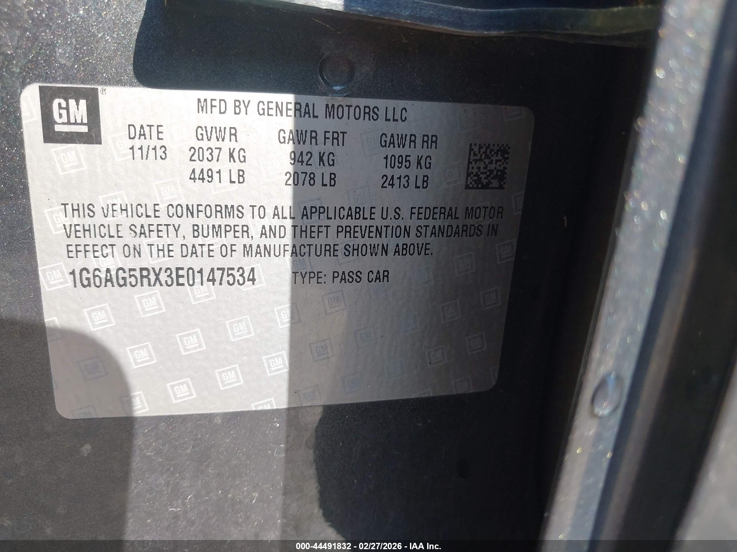 2014 Cadillac Ats Standard Gray vin: 1G6AG5RX3E0147534