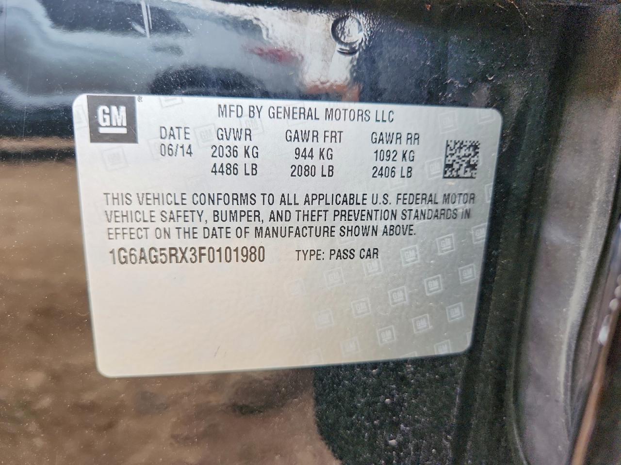 2015 Cadillac Ats Black vin: 1G6AG5RX3F0101980