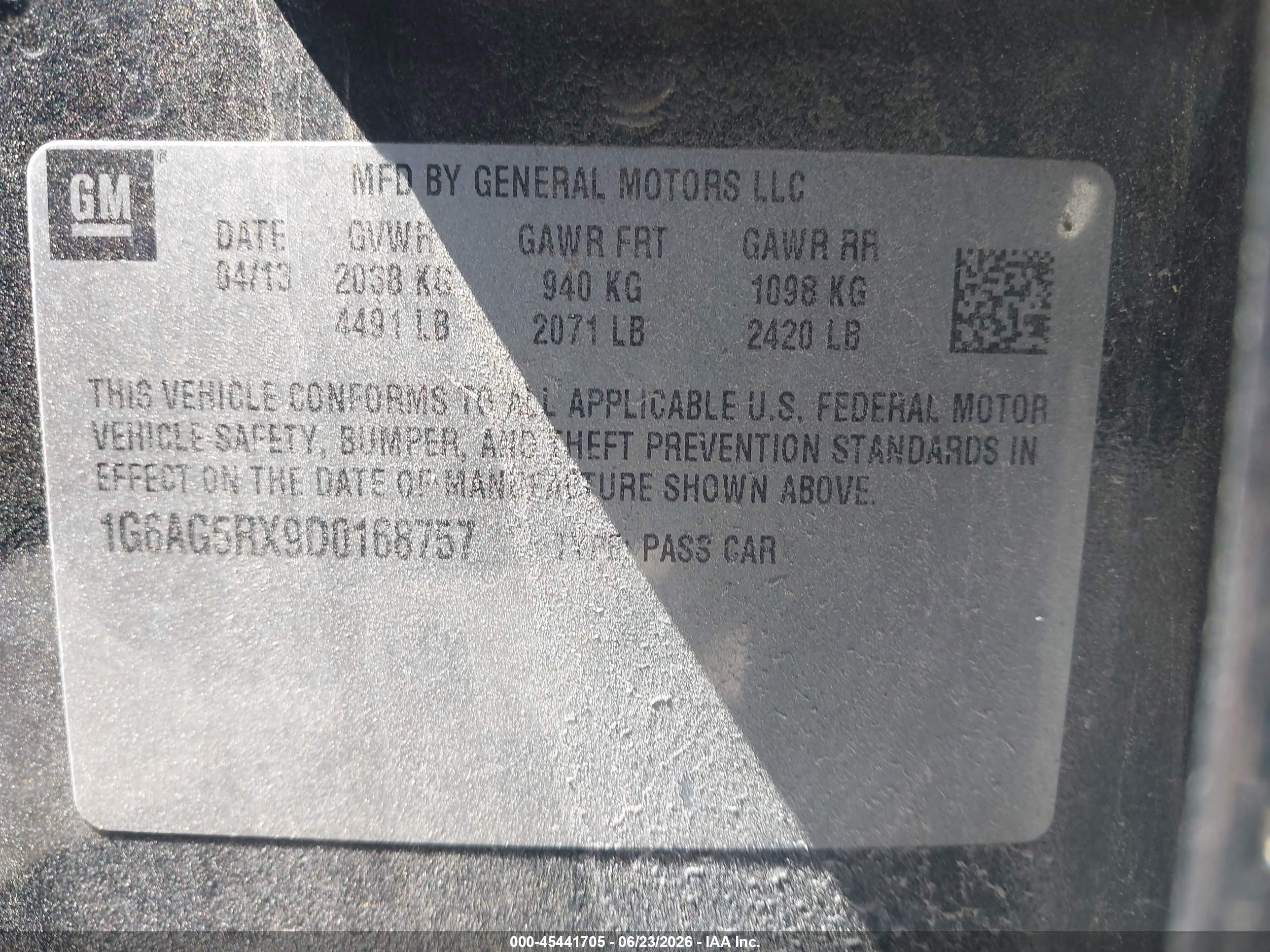2013 Cadillac Ats Standard Черный vin: 1G6AG5RX9D0168757