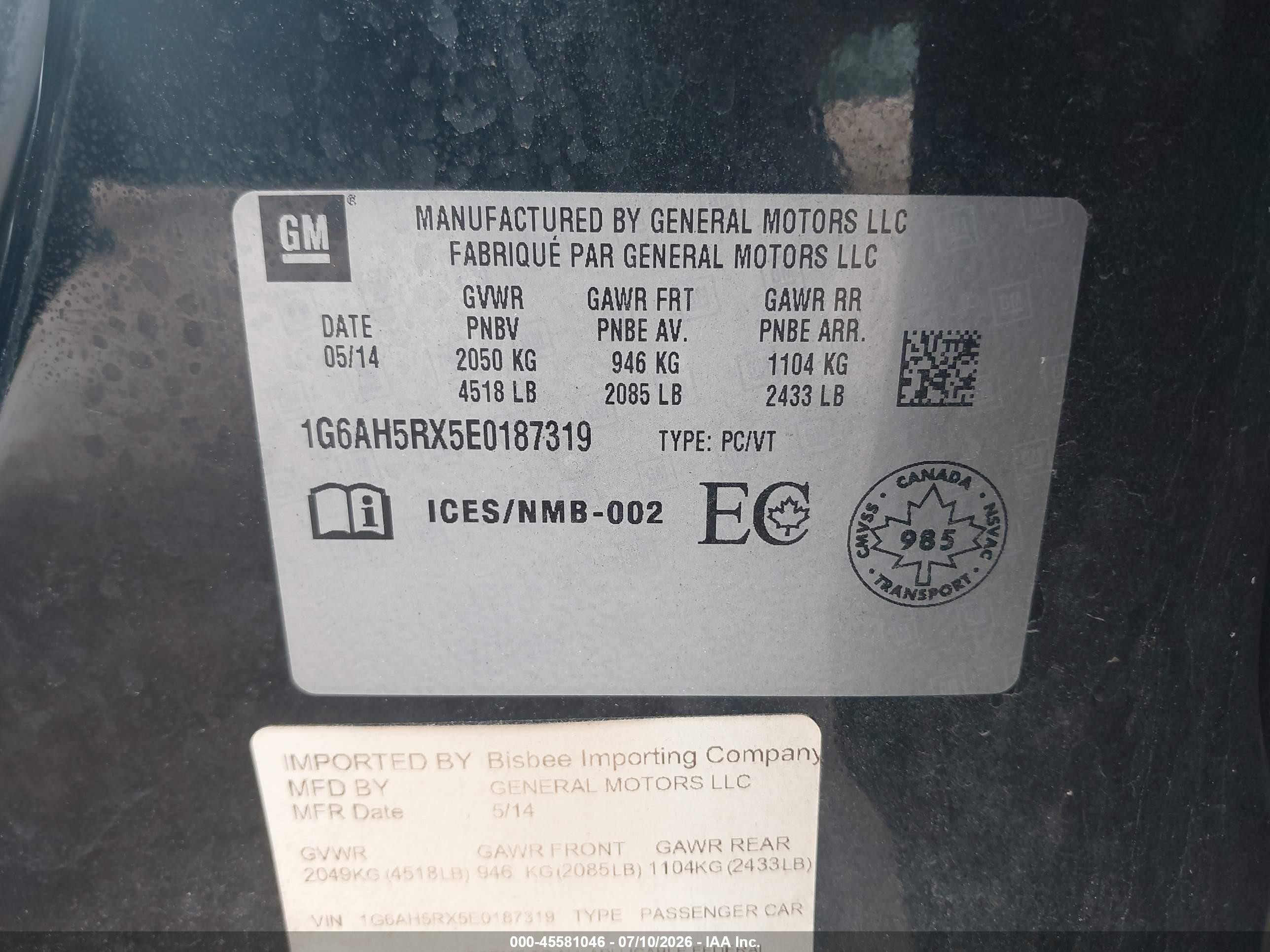 2014 Cadillac Ats Luxury Black vin: 1G6AH5RX5E0187319