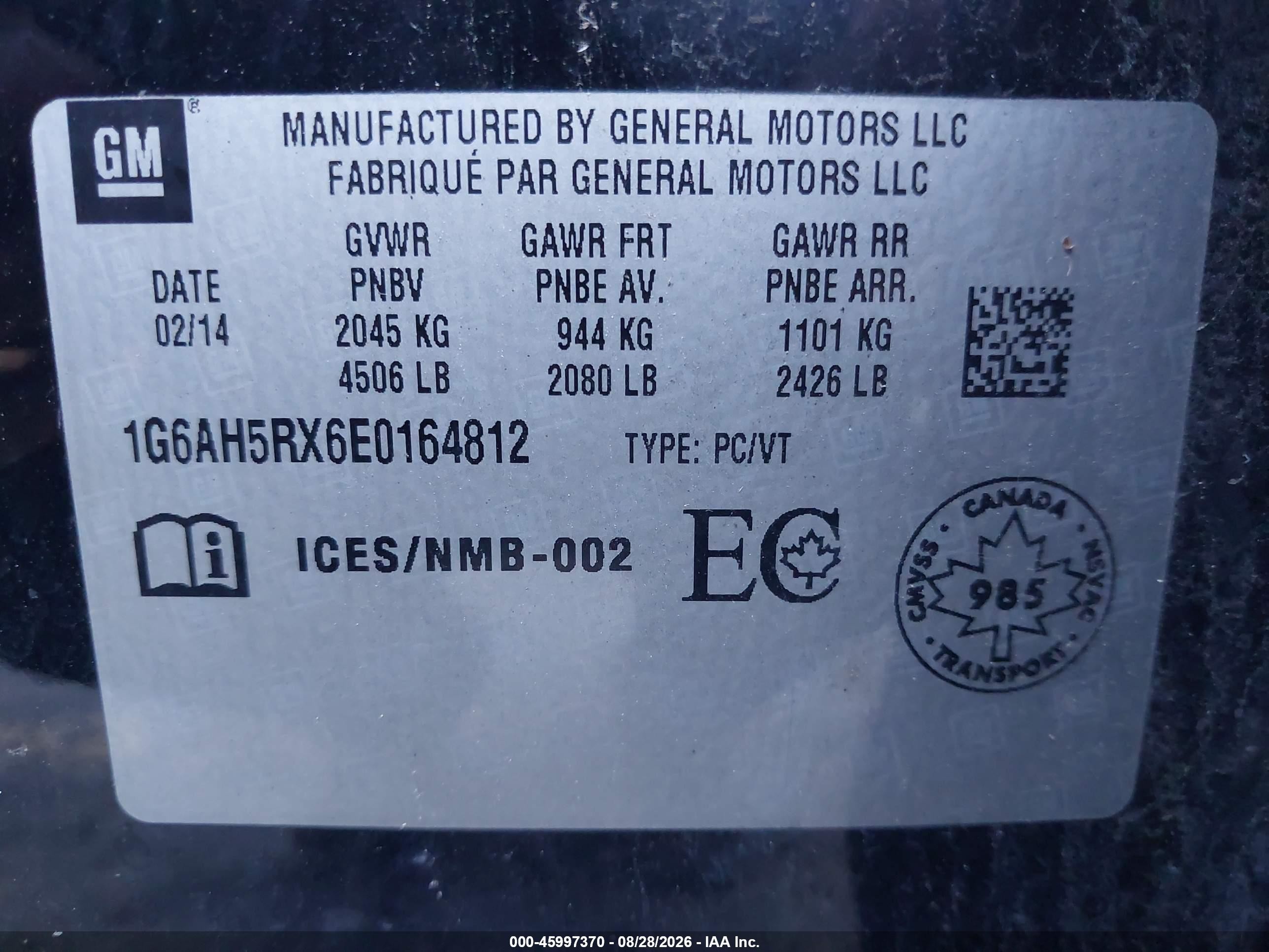 2014 Cadillac Ats Luxury Черный vin: 1G6AH5RX6E0164812