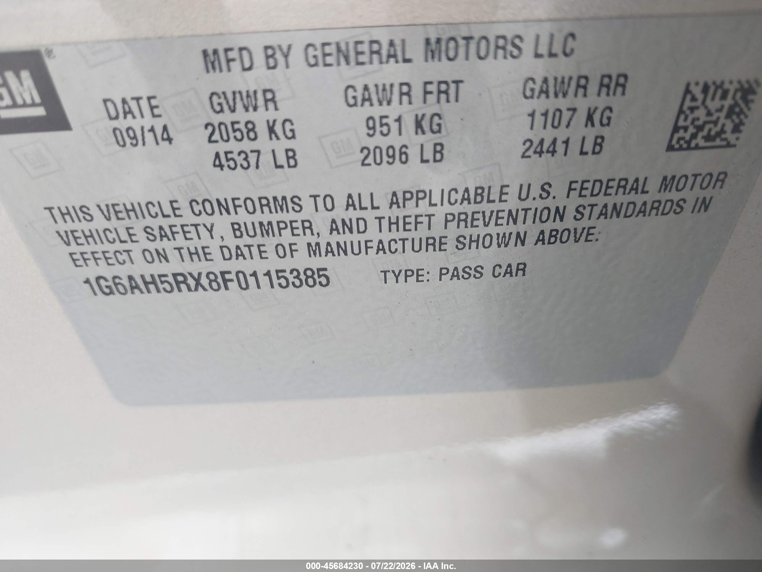 2015 Cadillac Ats Luxury Gold vin: 1G6AH5RX8F0115385