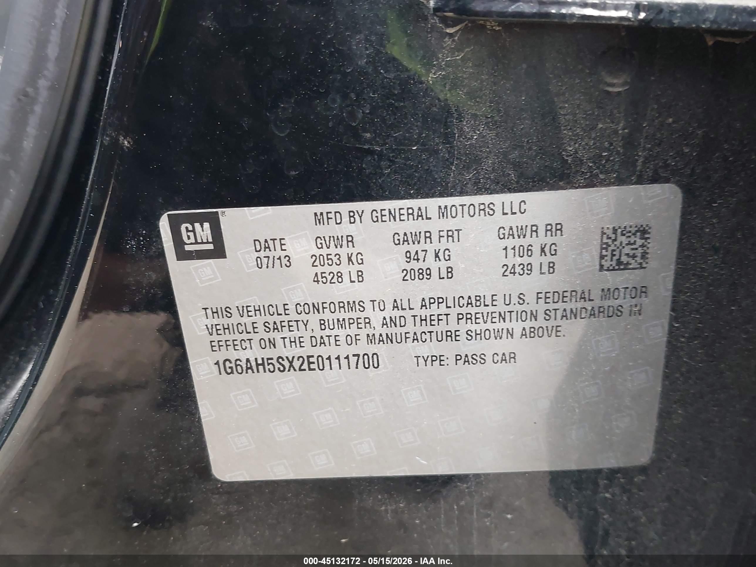 2014 Cadillac Ats Luxury Black vin: 1G6AH5SX2E0111700