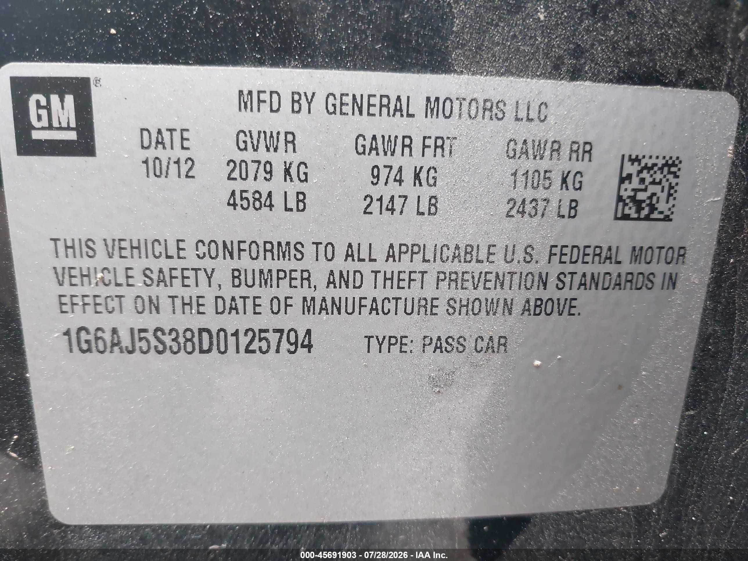2013 Cadillac Ats Performance Black vin: 1G6AJ5S38D0125794