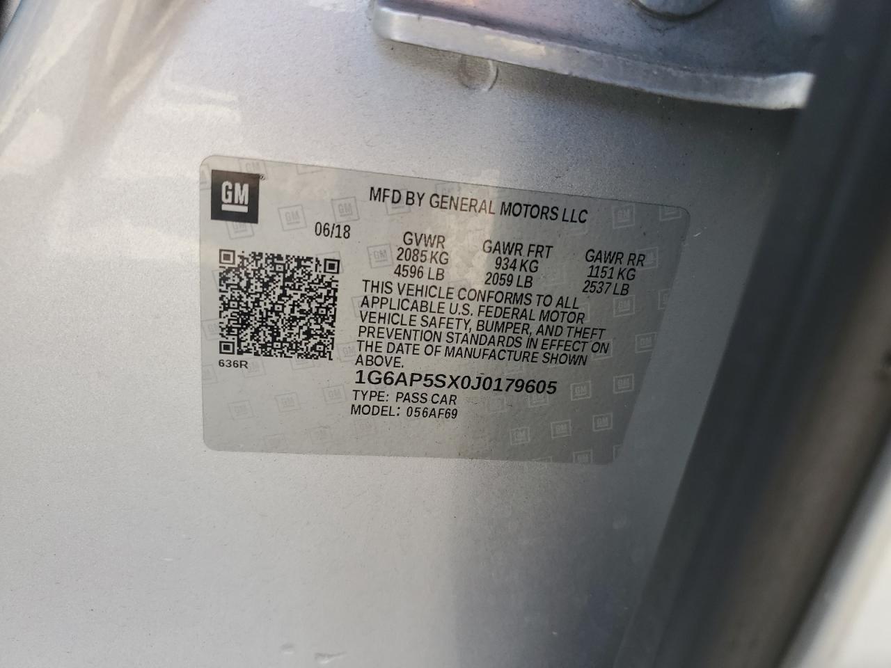 2018 Cadillac Cts Silver vin: 1G6AP5SX0J0179605
