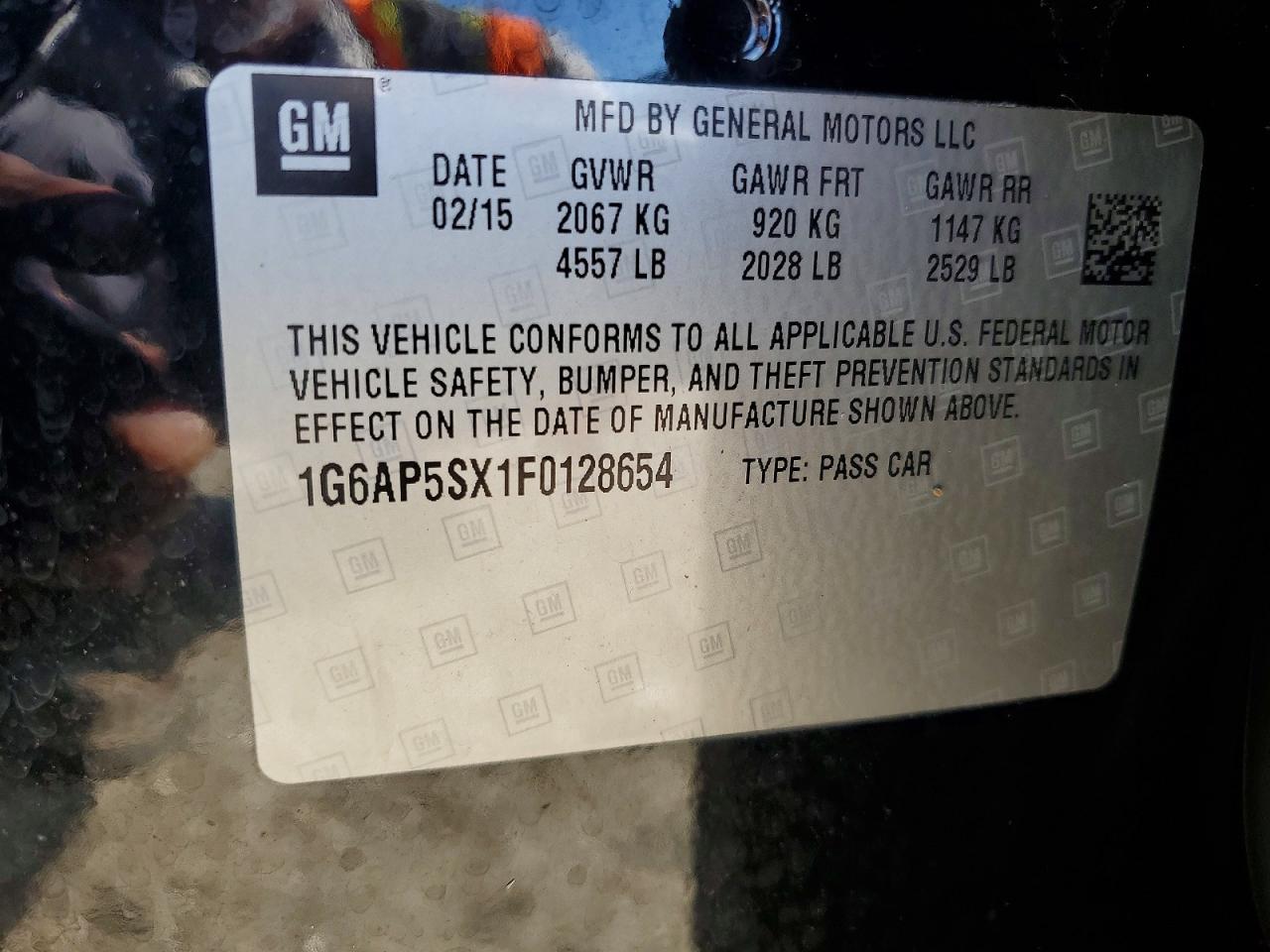 2015 Cadillac Cts Black vin: 1G6AP5SX1F0128654