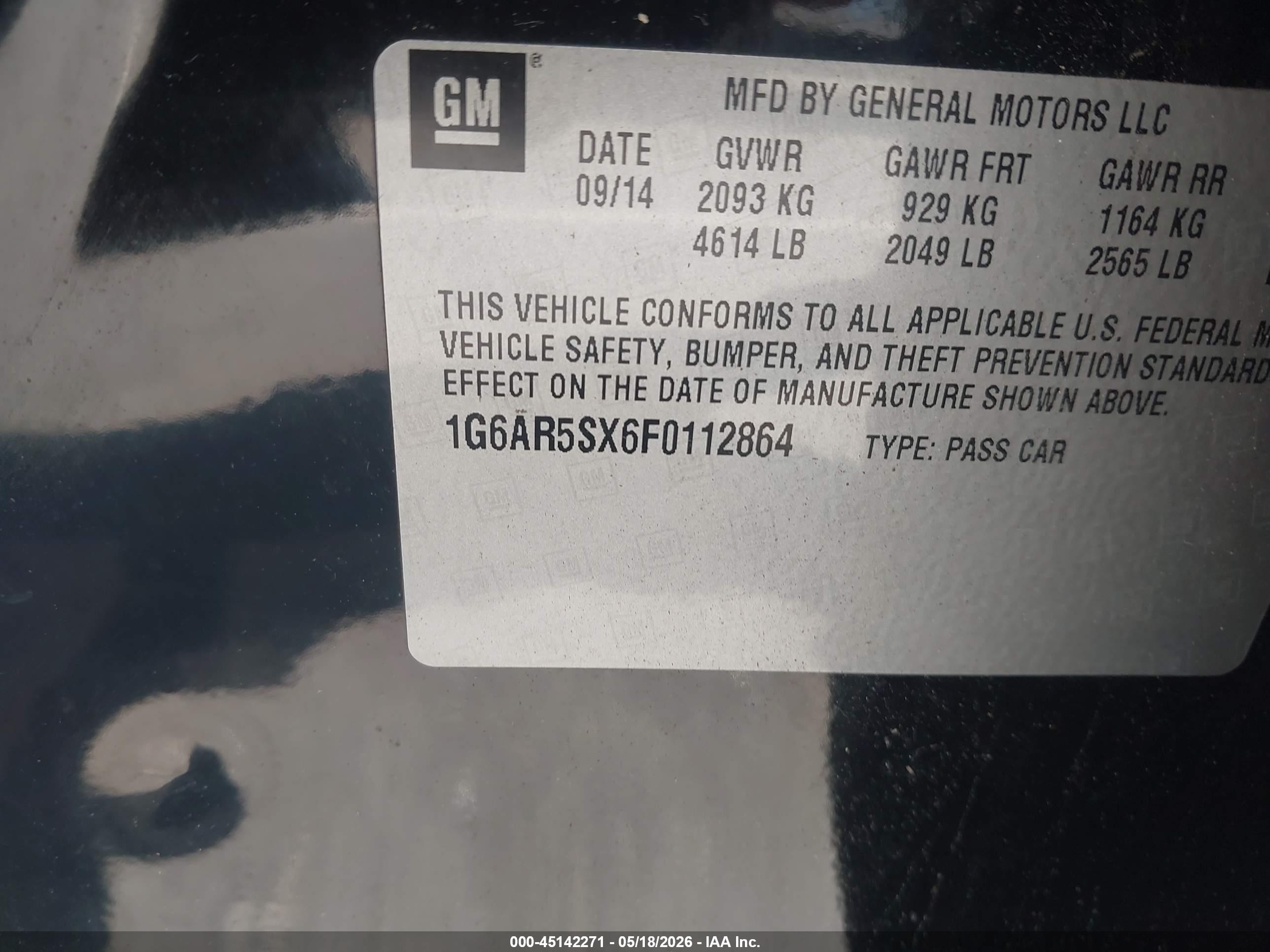 2015 Cadillac Cts Luxury Black vin: 1G6AR5SX6F0112864
