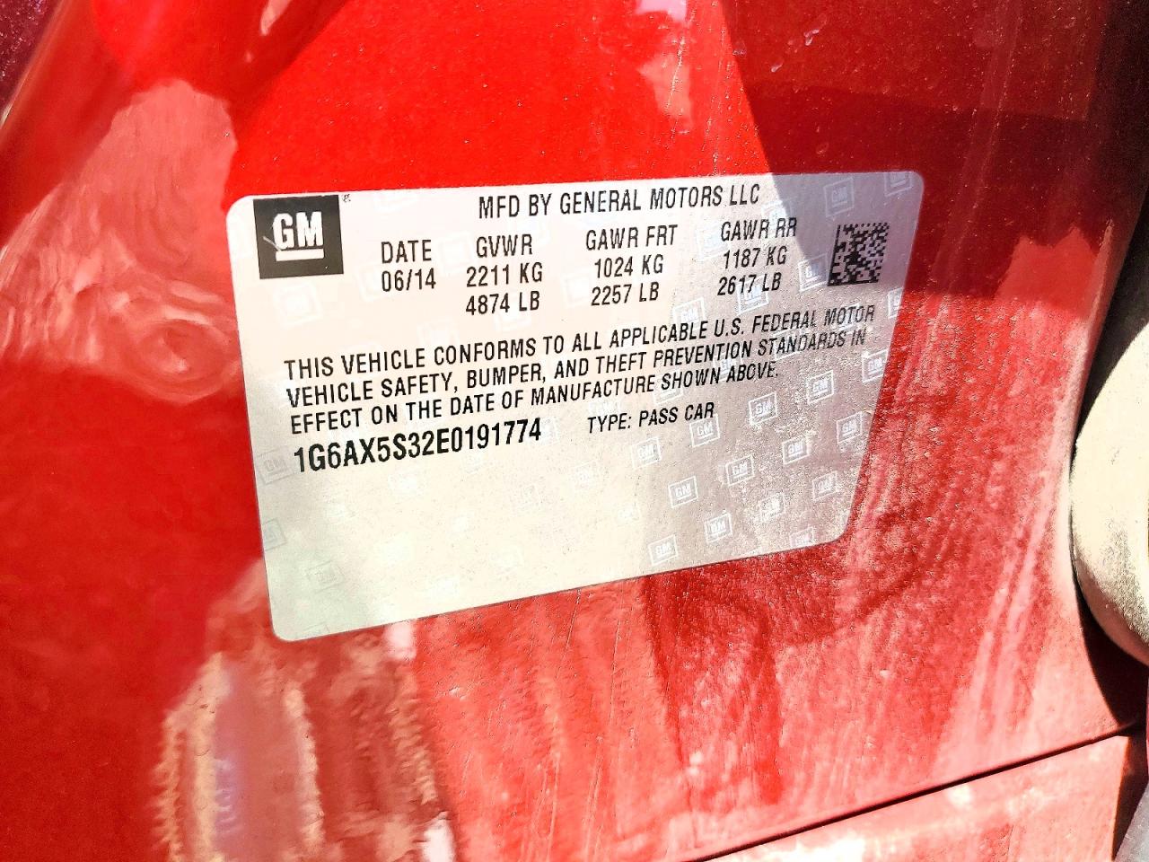 2014 Cadillac Cts Luxury Collection Red vin: 1G6AX5S32E0191774