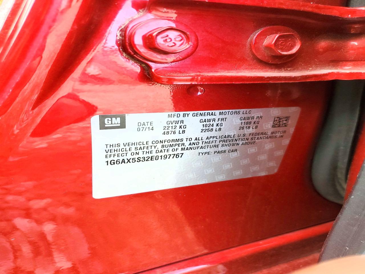 2014 Cadillac Cts Luxury Collection Red vin: 1G6AX5S32E0197767