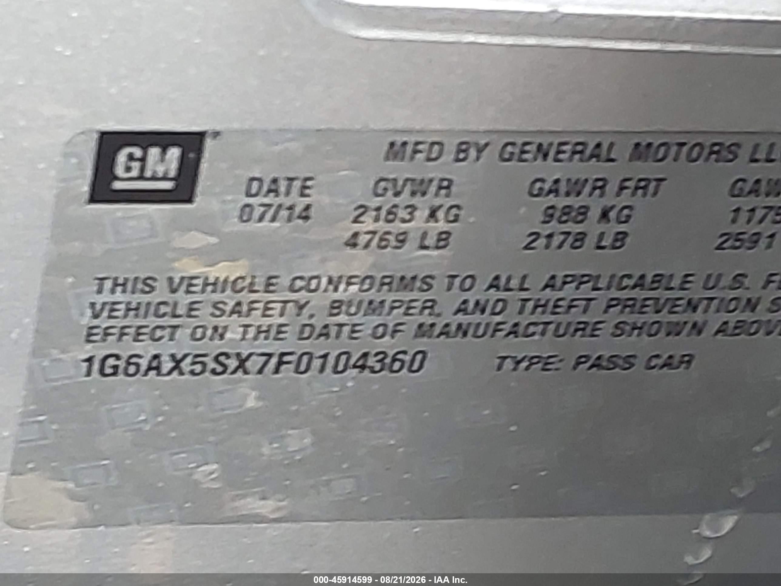 2015 Cadillac Cts Luxury Silver vin: 1G6AX5SX7F0104360