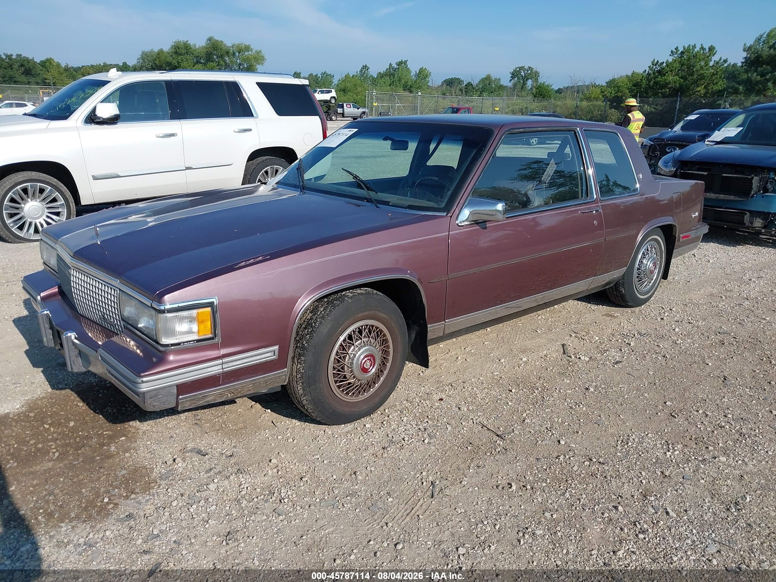 1988 Cadillac Deville   Burgundy vin: 1G6CD115XJ4339153