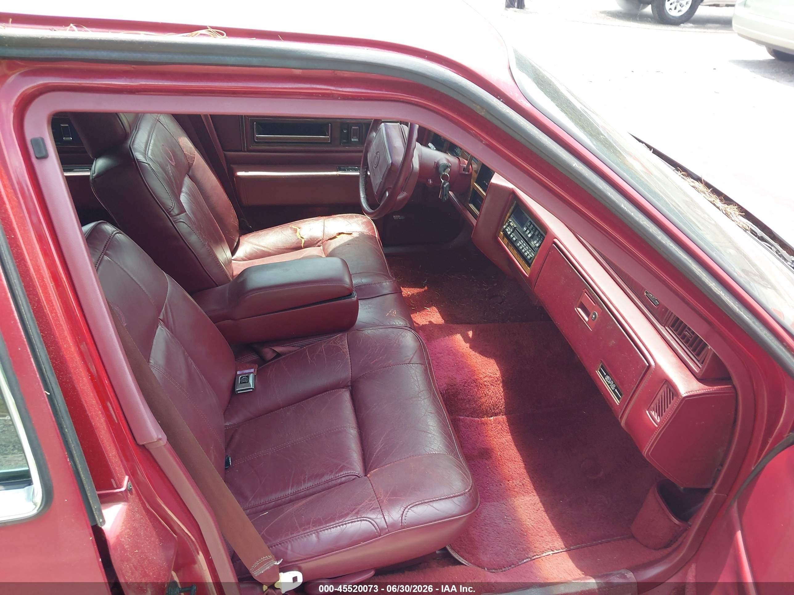 1991 Cadillac Deville   Burgundy vin: 1G6CD53B7M4341098
