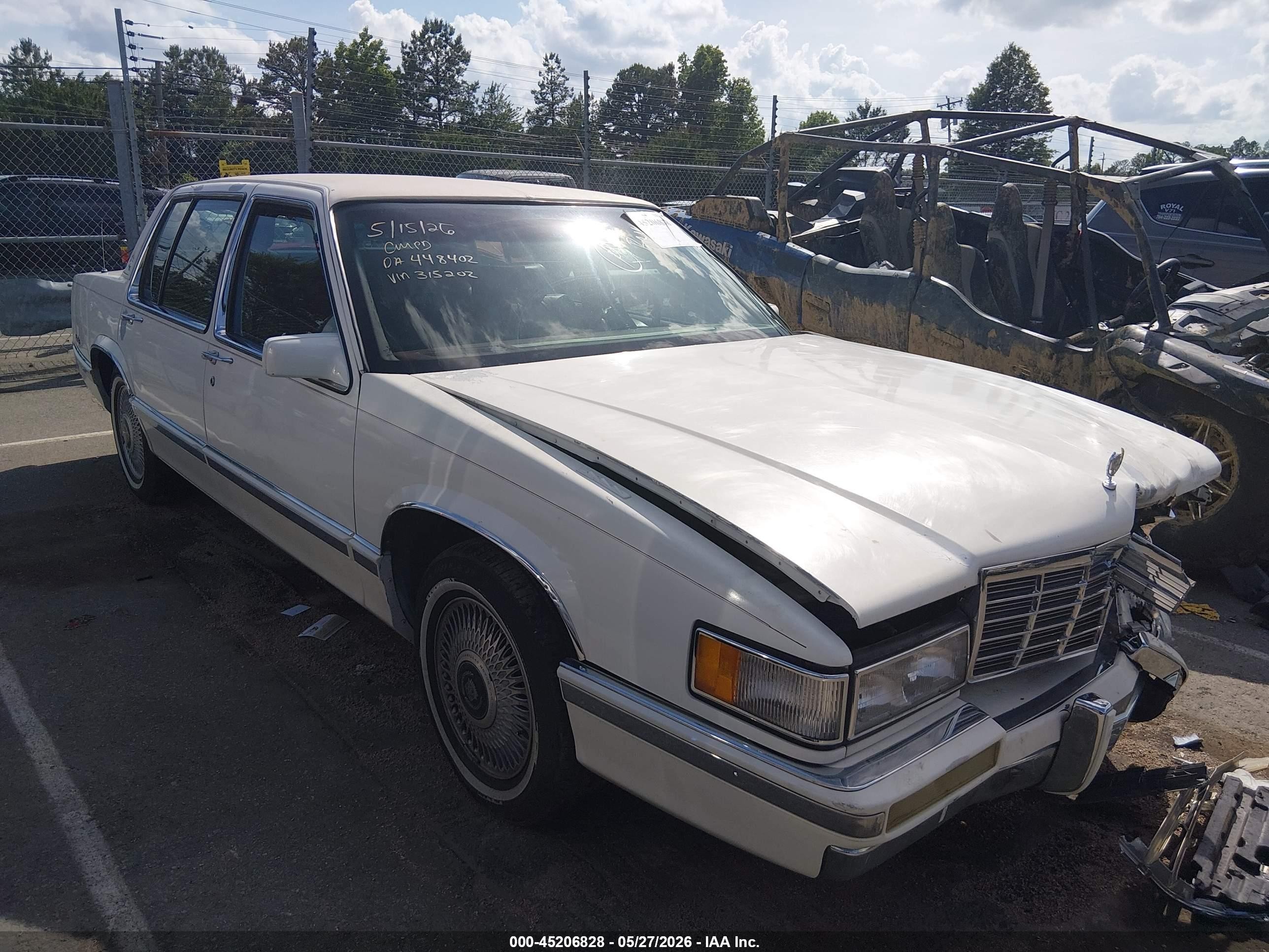 1992 Cadillac Deville   White vin: 1G6CD53B9N4315202