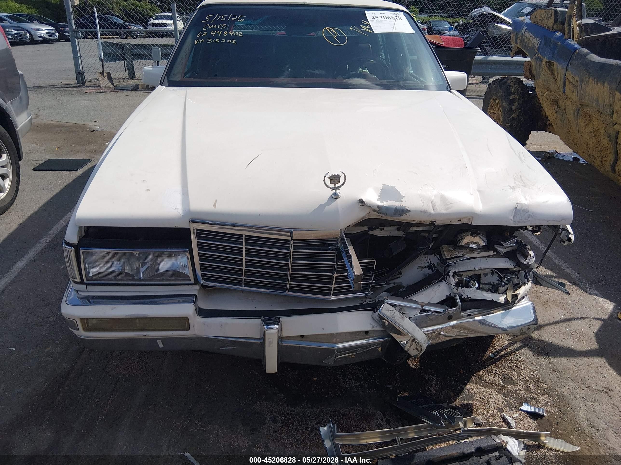 1992 Cadillac Deville   White vin: 1G6CD53B9N4315202