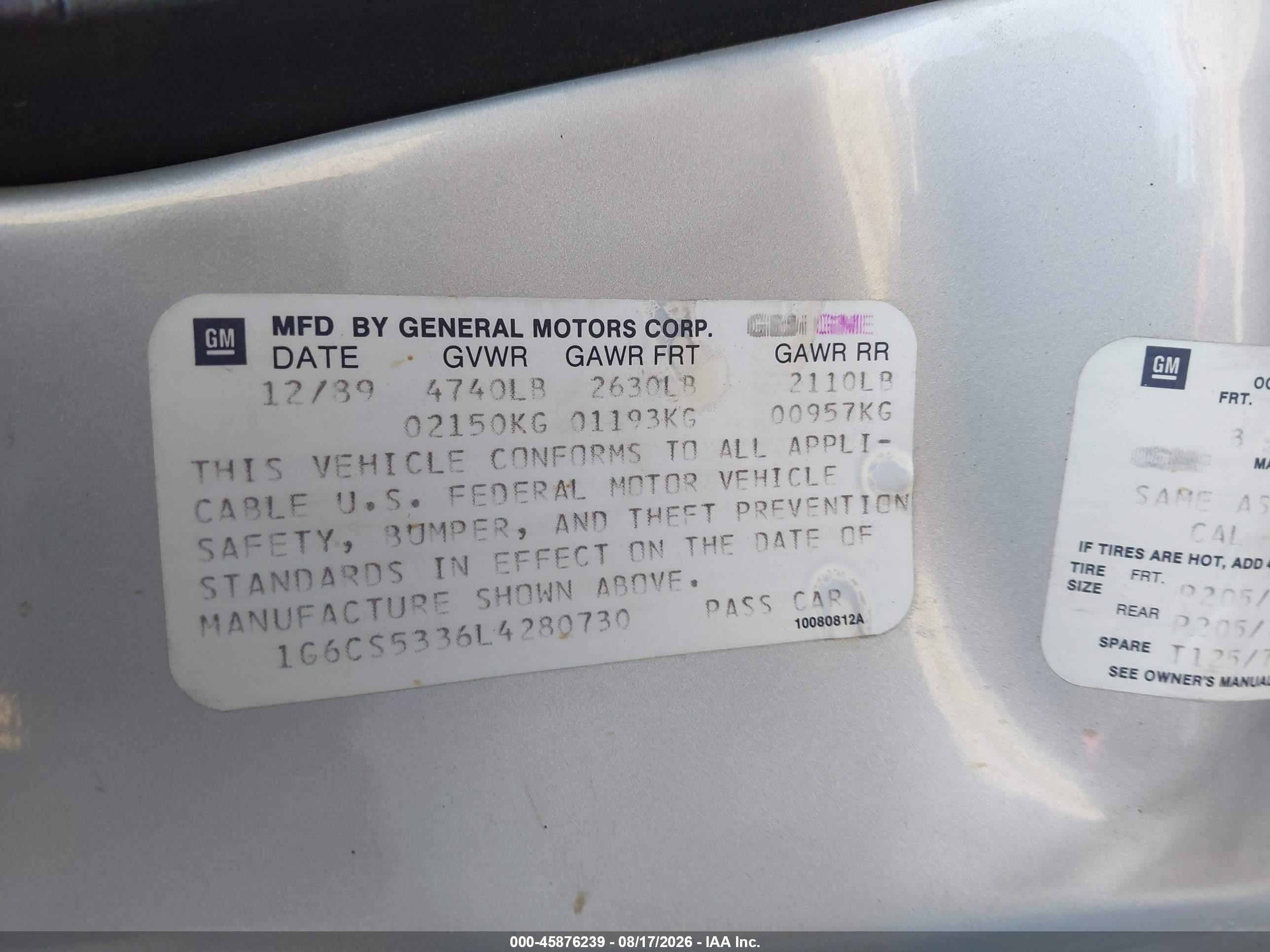 1990 Cadillac Fleetwood 60 Special Silver vin: 1G6CS5336L4280730