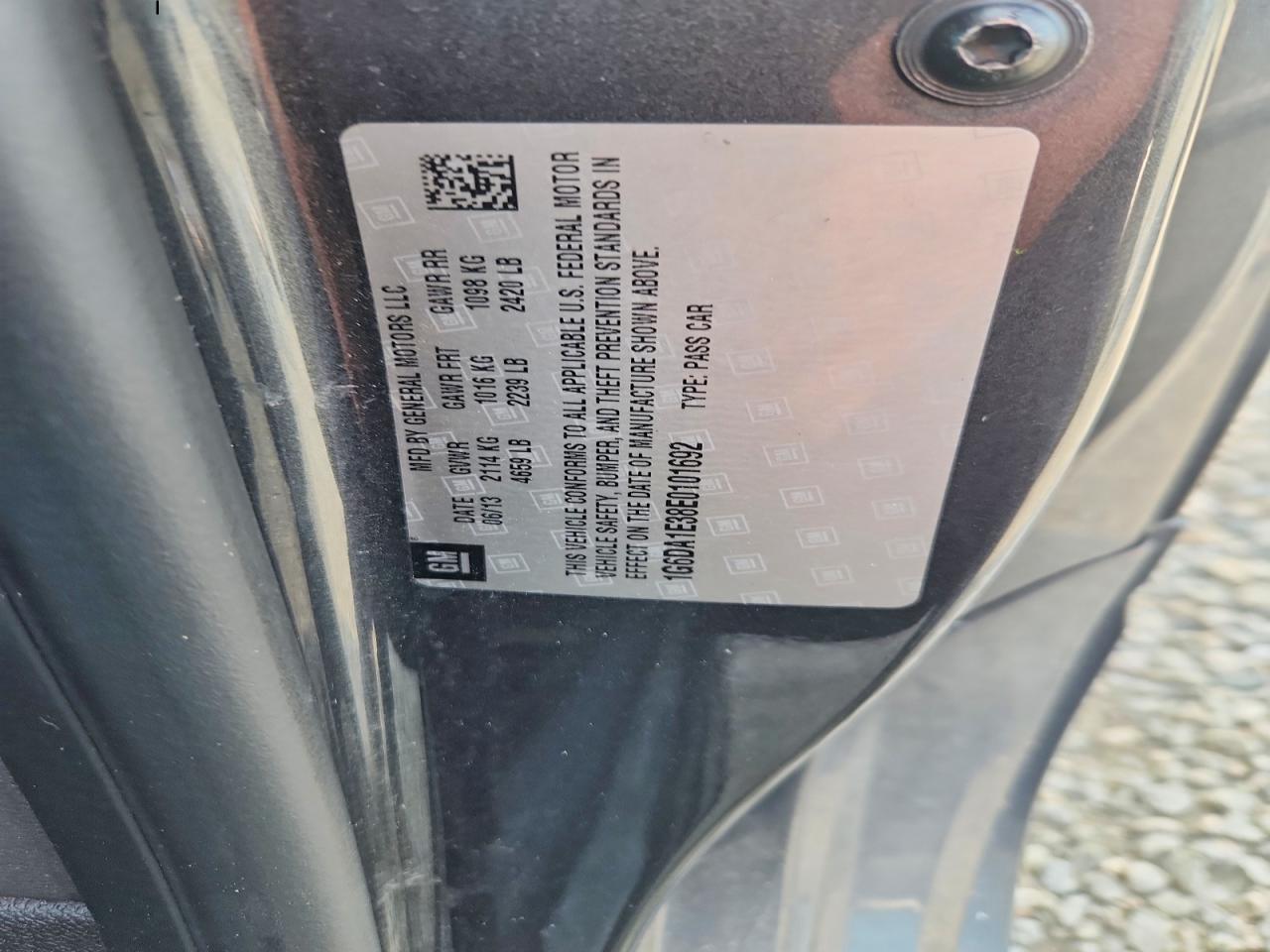 2014 Cadillac Cts Charcoal vin: 1G6DA1E38E0101692