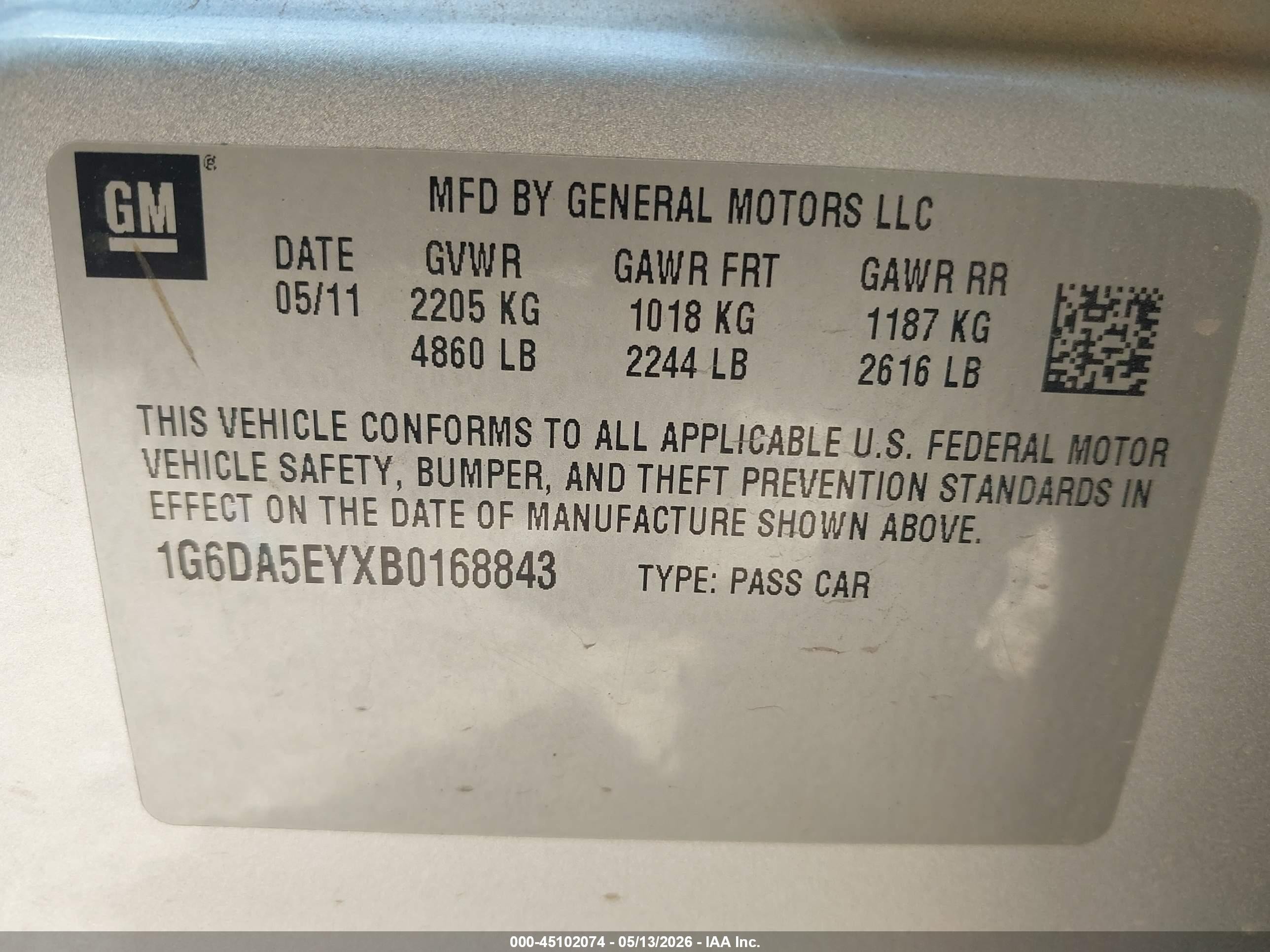2011 Cadillac Cts Standard Silver vin: 1G6DA5EYXB0168843
