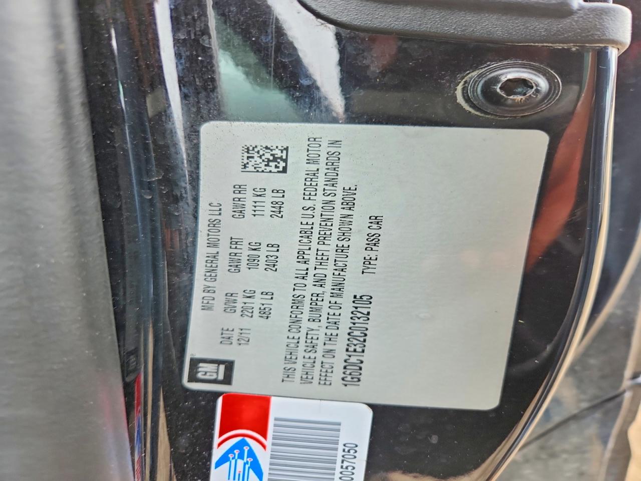 2012 Cadillac Cts Black vin: 1G6DC1E32C0132105