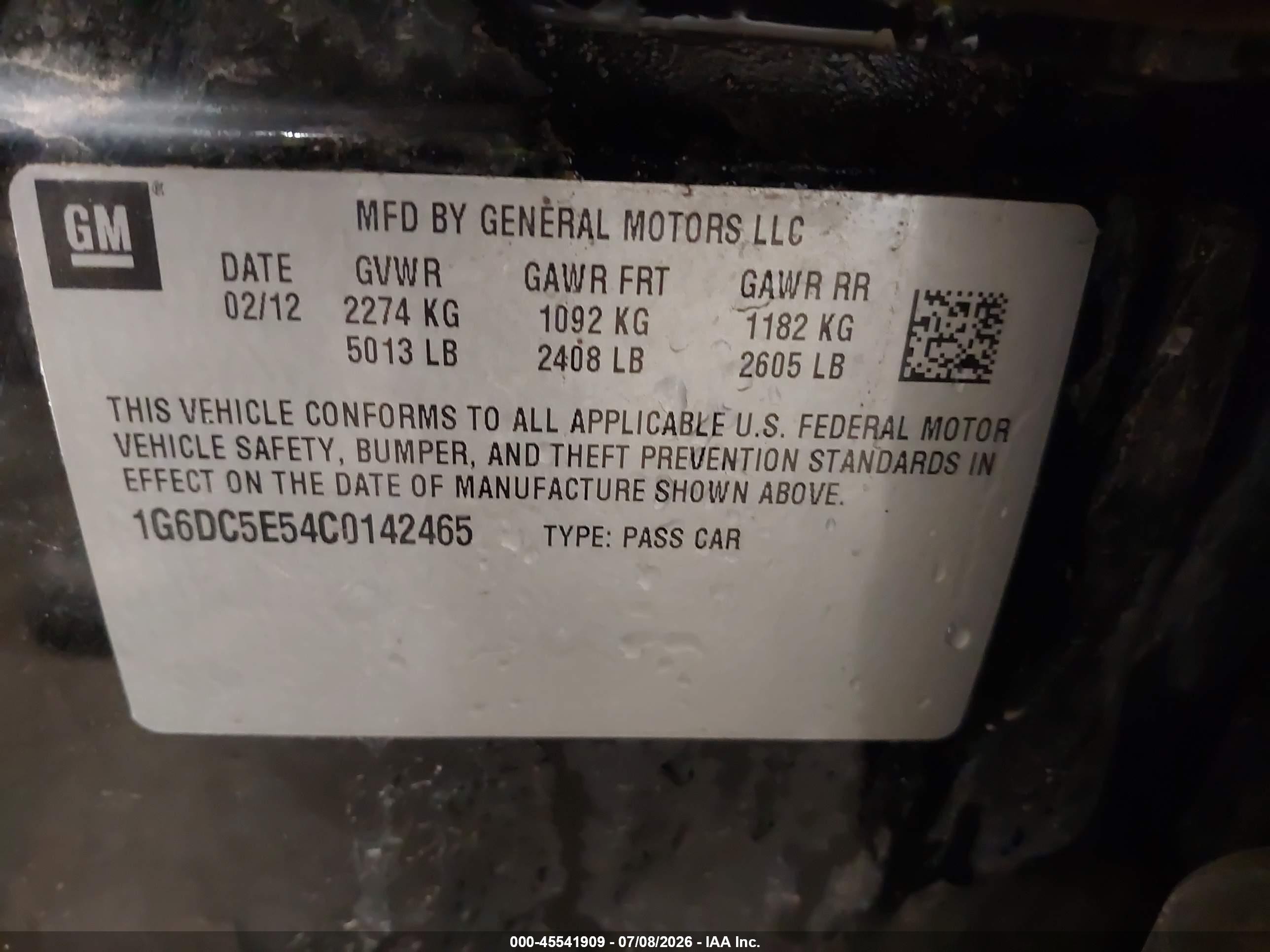 2012 Cadillac Cts Standard Black vin: 1G6DC5E54C0142465
