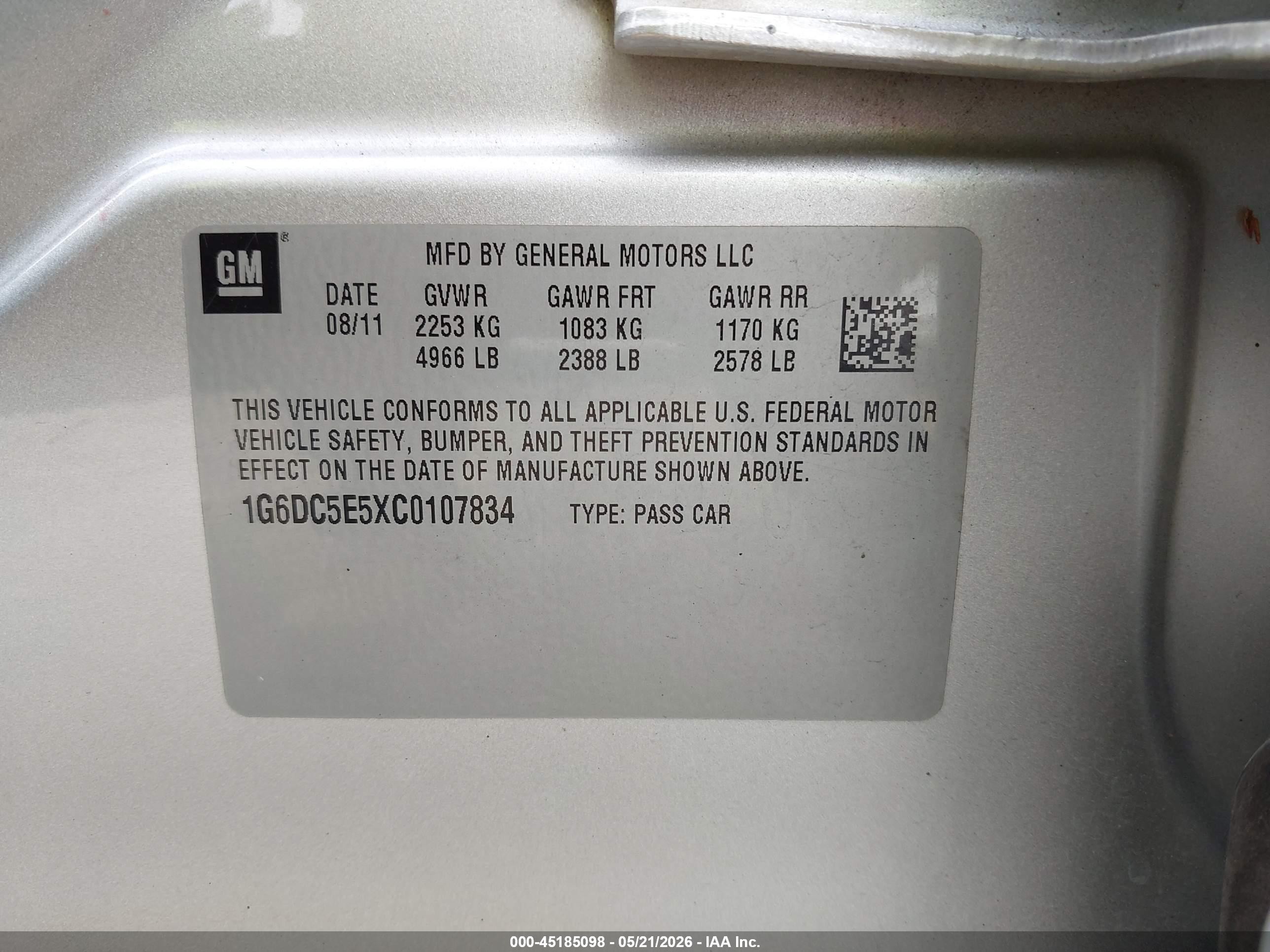 2012 Cadillac Cts Standard Silver vin: 1G6DC5E5XC0107834