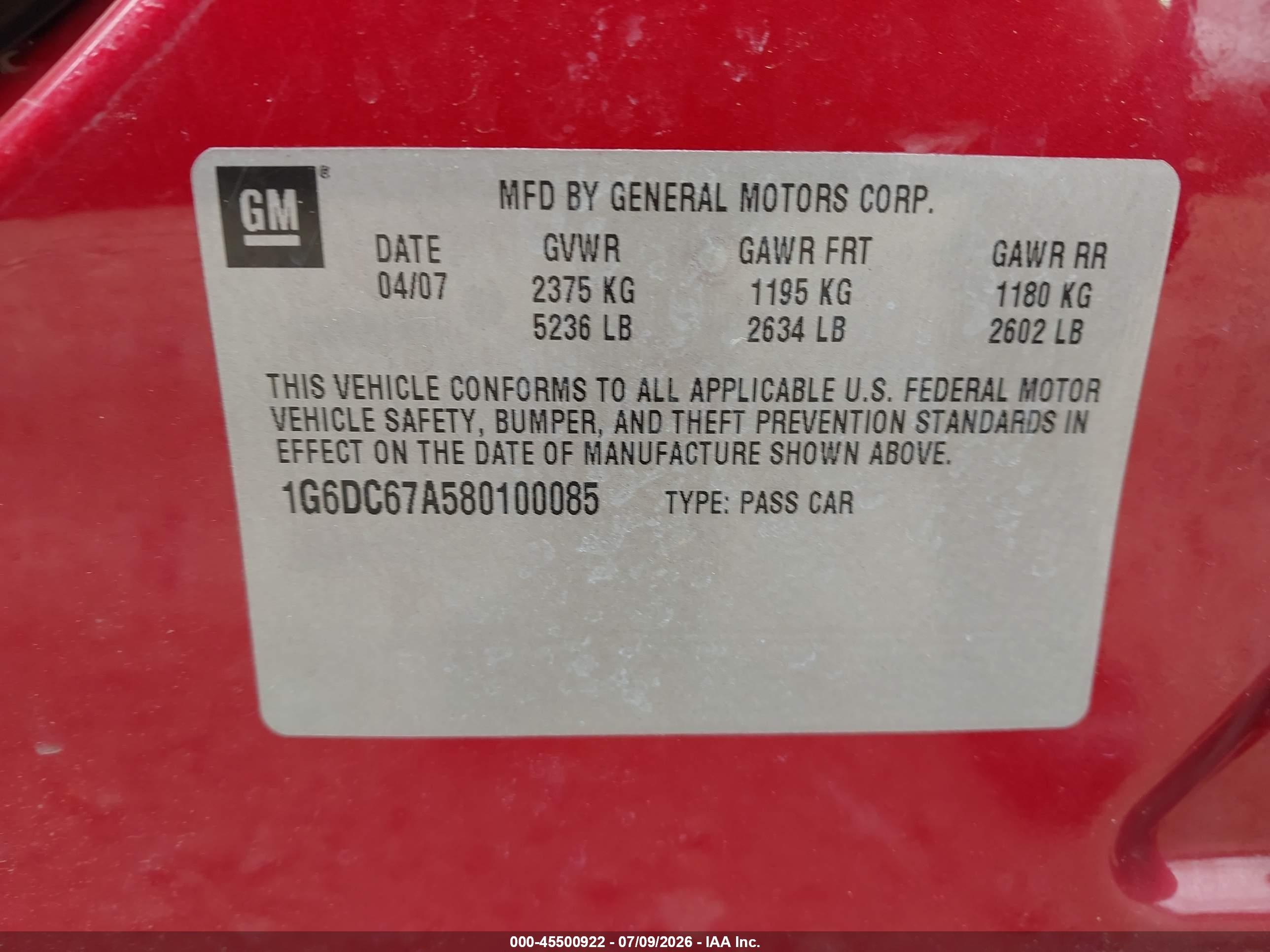 2008 Cadillac Sts Awd W/1sg Red vin: 1G6DC67A580100085