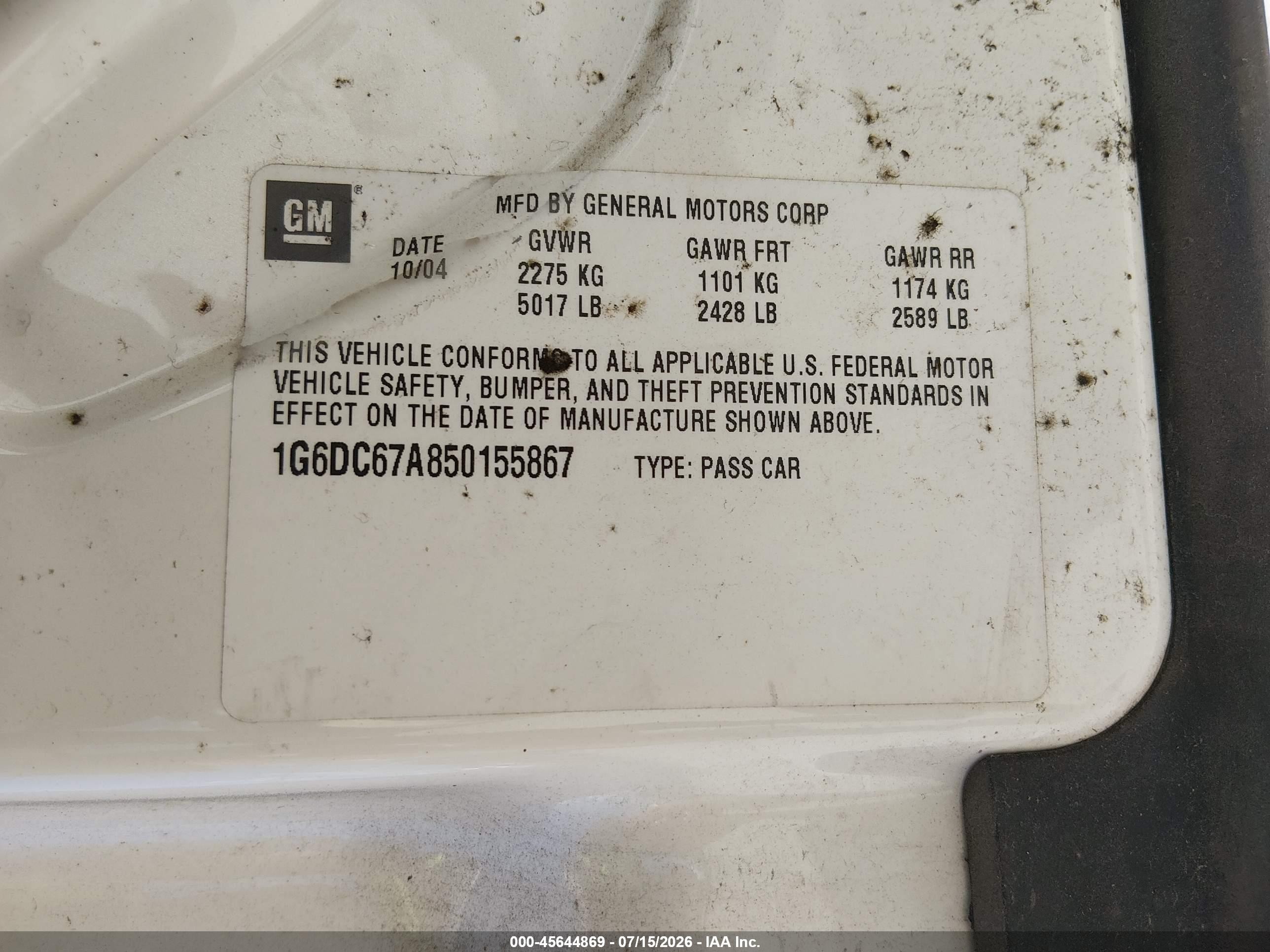 2005 Cadillac Sts V8 White vin: 1G6DC67A850155867