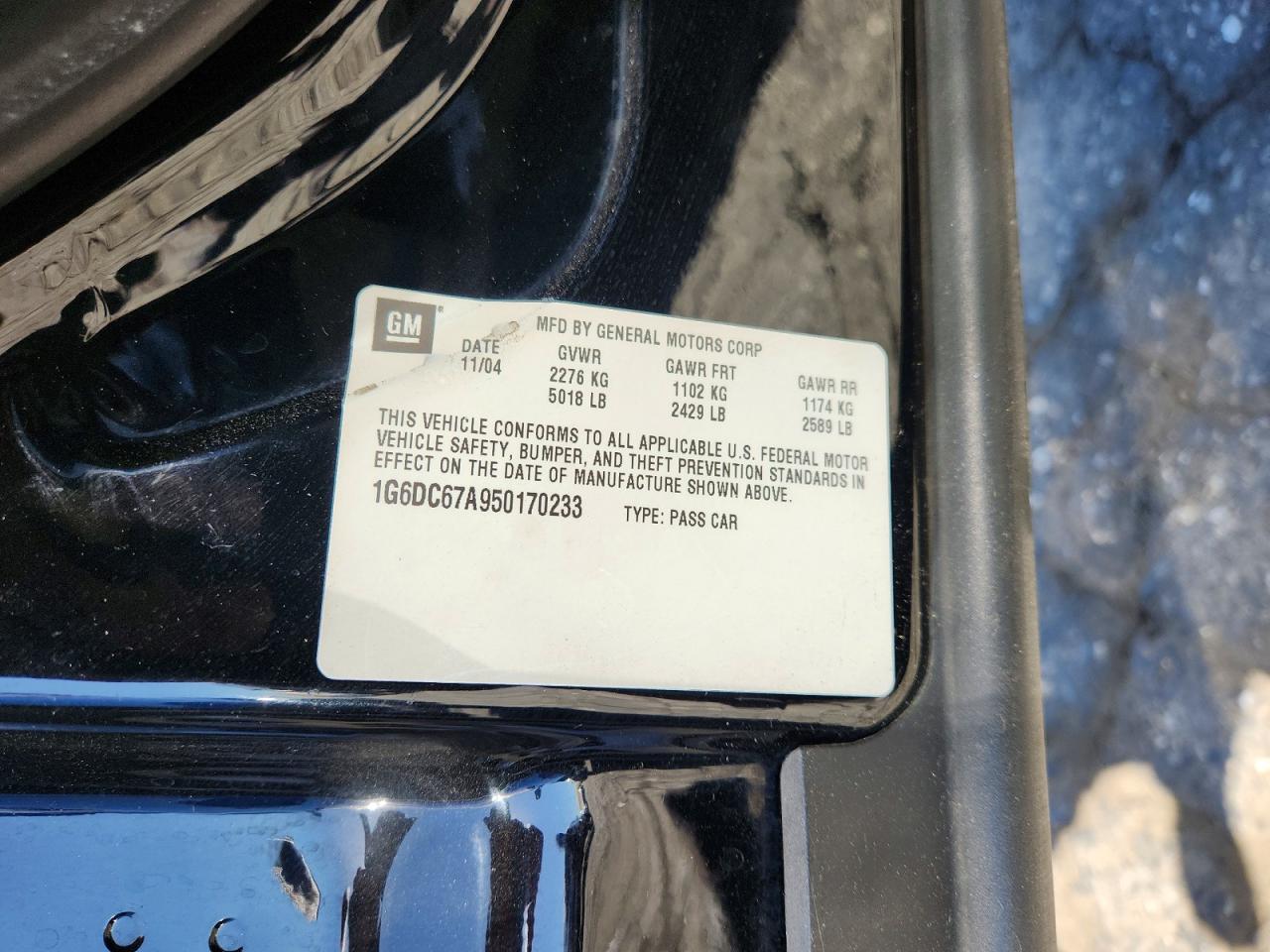 2005 Cadillac Sts Black vin: 1G6DC67A950170233