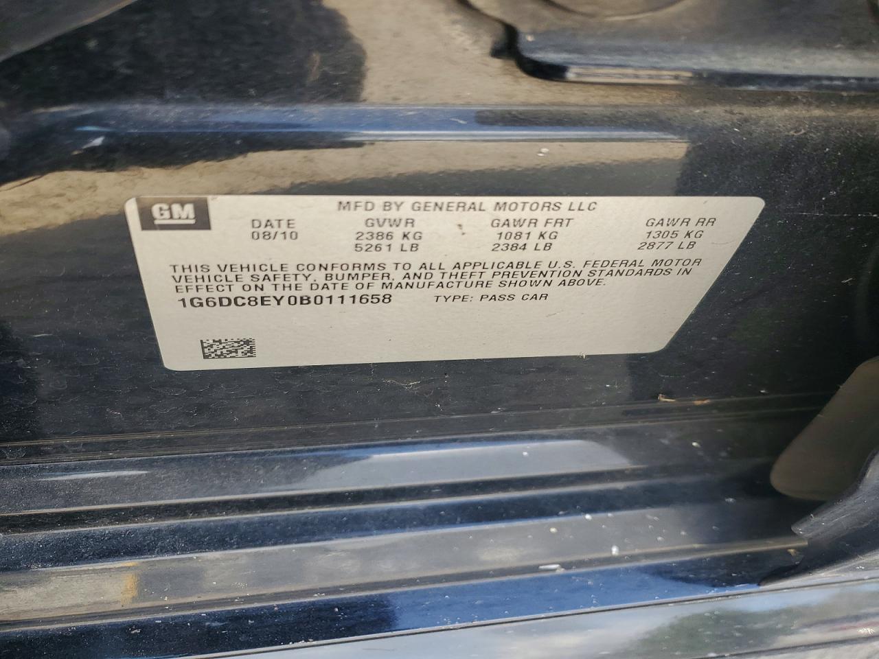 2011 Cadillac Cts Black vin: 1G6DC8EY0B0111658
