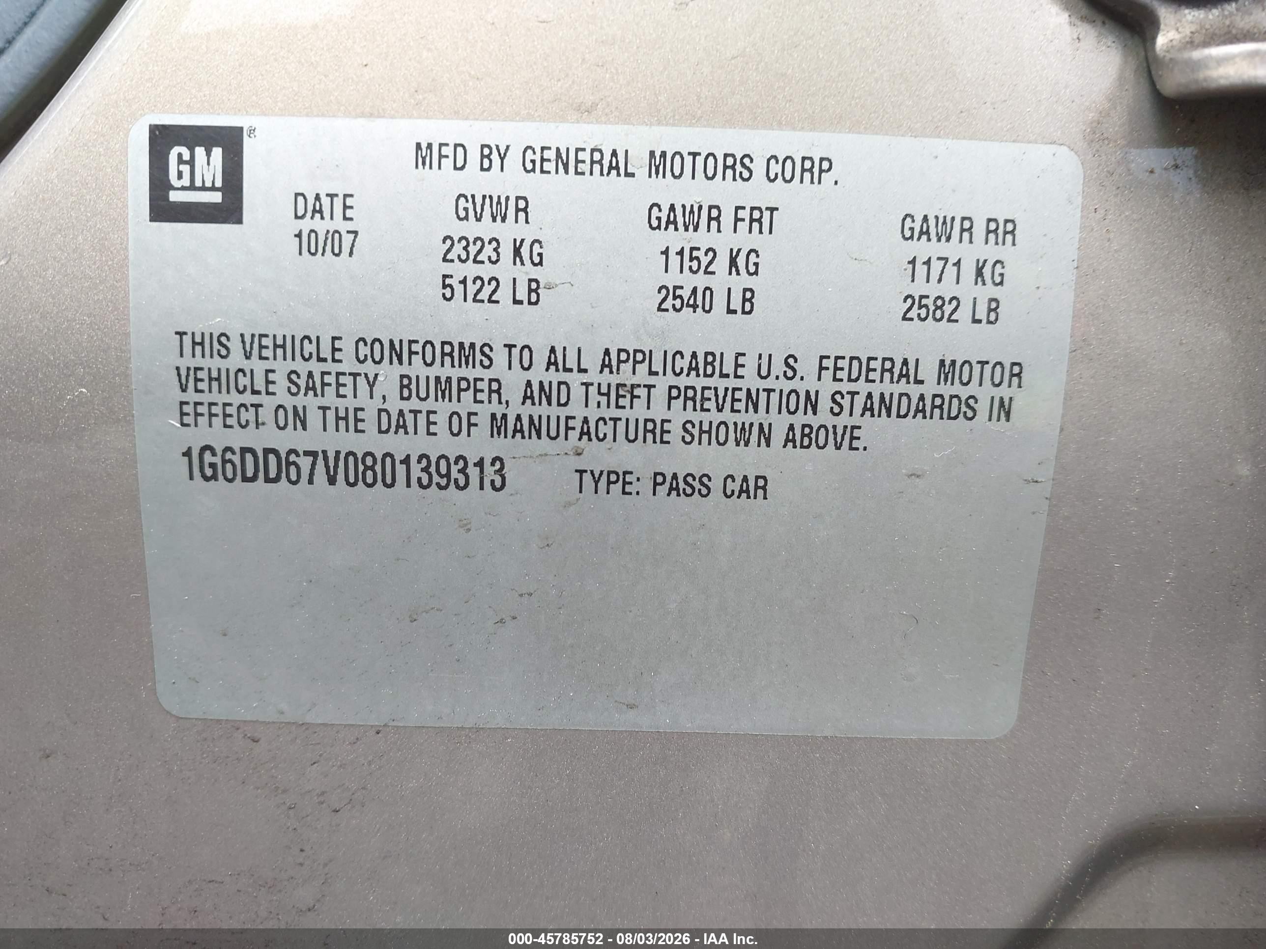 2008 Cadillac Sts Awd W/1sb Beige vin: 1G6DD67V080139313
