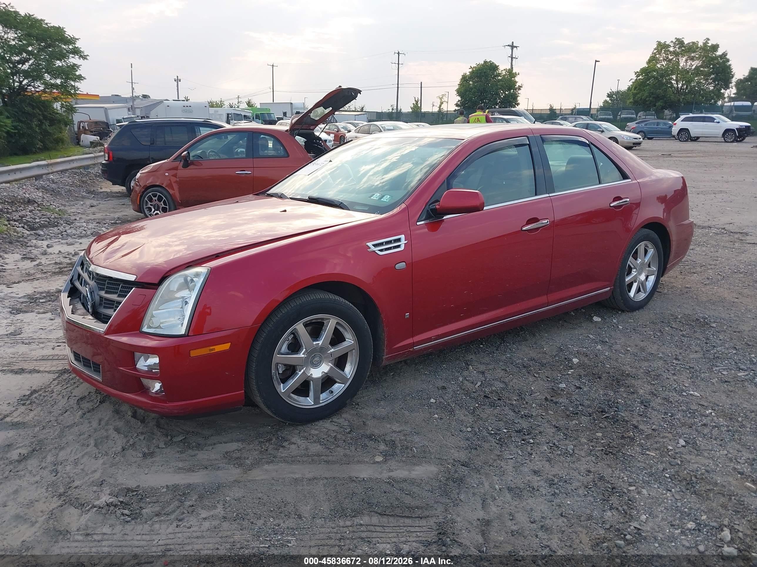 2008 Cadillac Sts Awd W/1sb Burgundy vin: 1G6DD67V380182334
